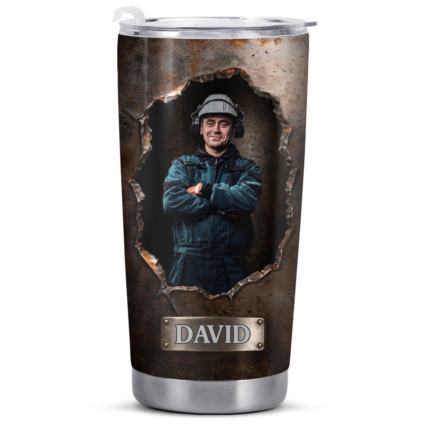 Hardworking Man With A Passion For Excellence Tools And Metal Texture - Personalized Custom Stainless Steel Tumbler 20oz 30oz - JBS141_TB