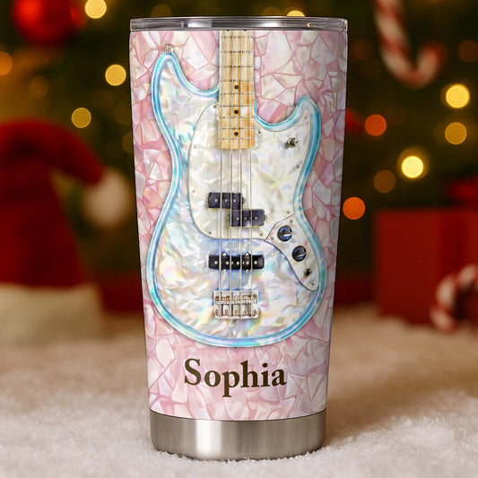 A Melody Of Style And Passion Mosaic Bass Guitar - Personalized Custom Stainless Steel Tumbler 20oz 30oz - MUSIC082_TB