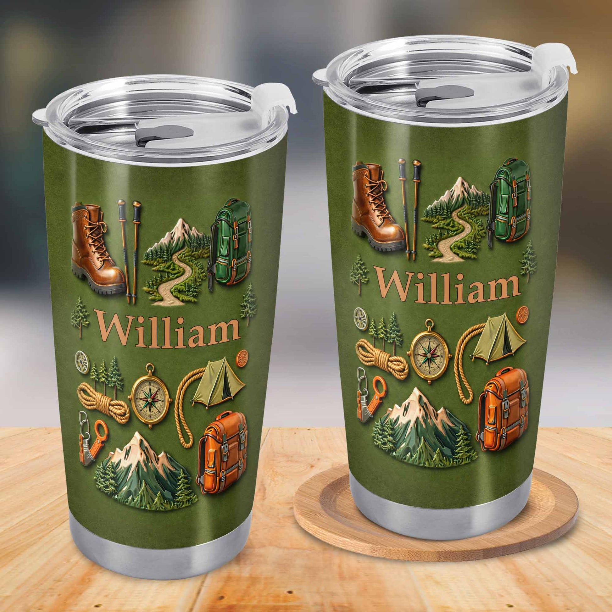 To [Name], Boots, Compass, Mountains, Tent, Backpack - Personalized Custom Stainless Steel Tumbler 20oz 30oz - CAMP012_TB