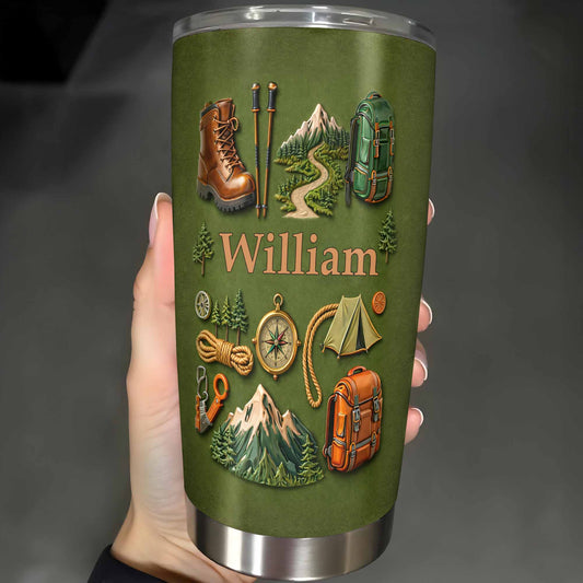 To [Name], Boots, Compass, Mountains, Tent, Backpack - Personalized Custom Stainless Steel Tumbler 20oz 30oz - CAMP012_TB