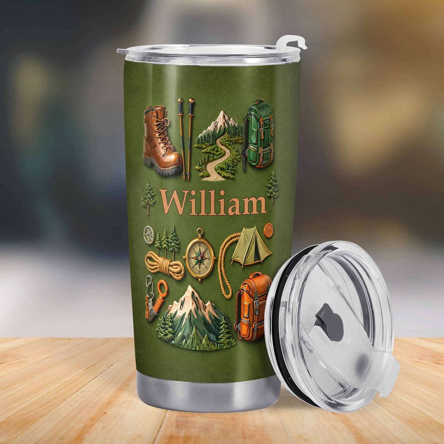 To [Name], Boots, Compass, Mountains, Tent, Backpack - Personalized Custom Stainless Steel Tumbler 20oz 30oz - CAMP012_TB