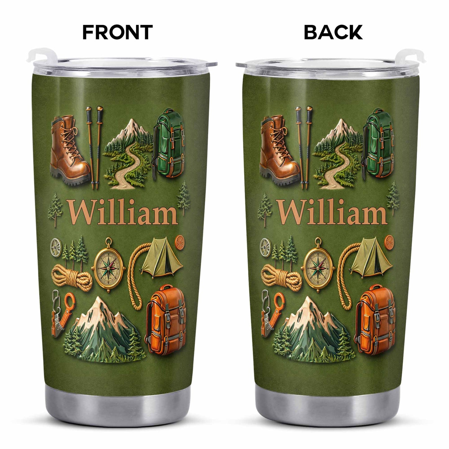 To [Name], Boots, Compass, Mountains, Tent, Backpack - Personalized Custom Stainless Steel Tumbler 20oz 30oz - CAMP012_TB