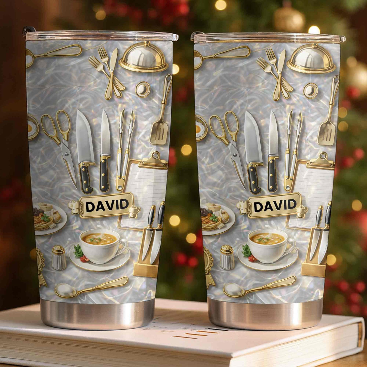 Master Of The Kitchen With Professional Chef Tools And Culinary Art - Personalized Custom Stainless Steel Tumbler 20oz 30oz - COOK039_TB