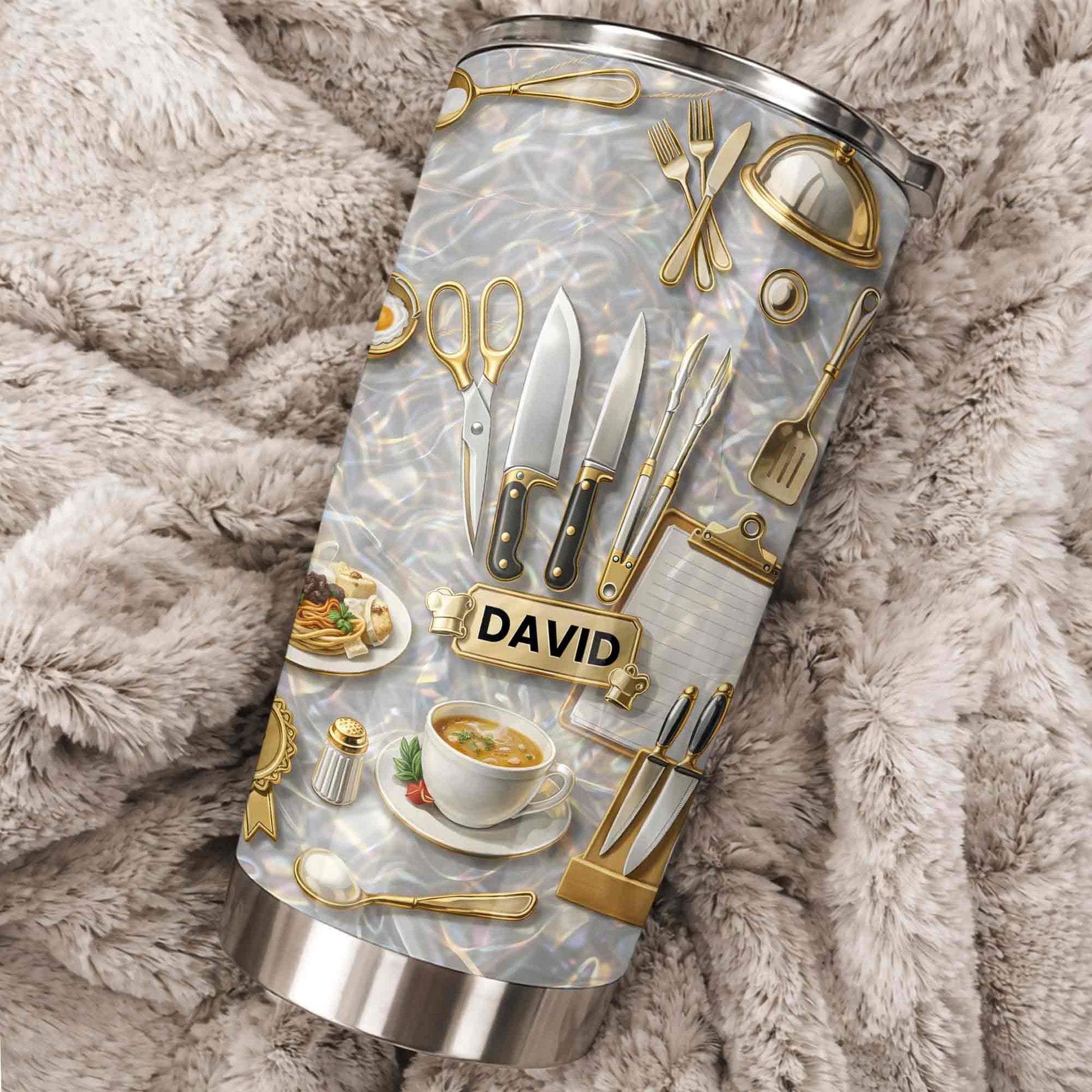 Master Of The Kitchen With Professional Chef Tools And Culinary Art - Personalized Custom Stainless Steel Tumbler 20oz 30oz - COOK039_TB