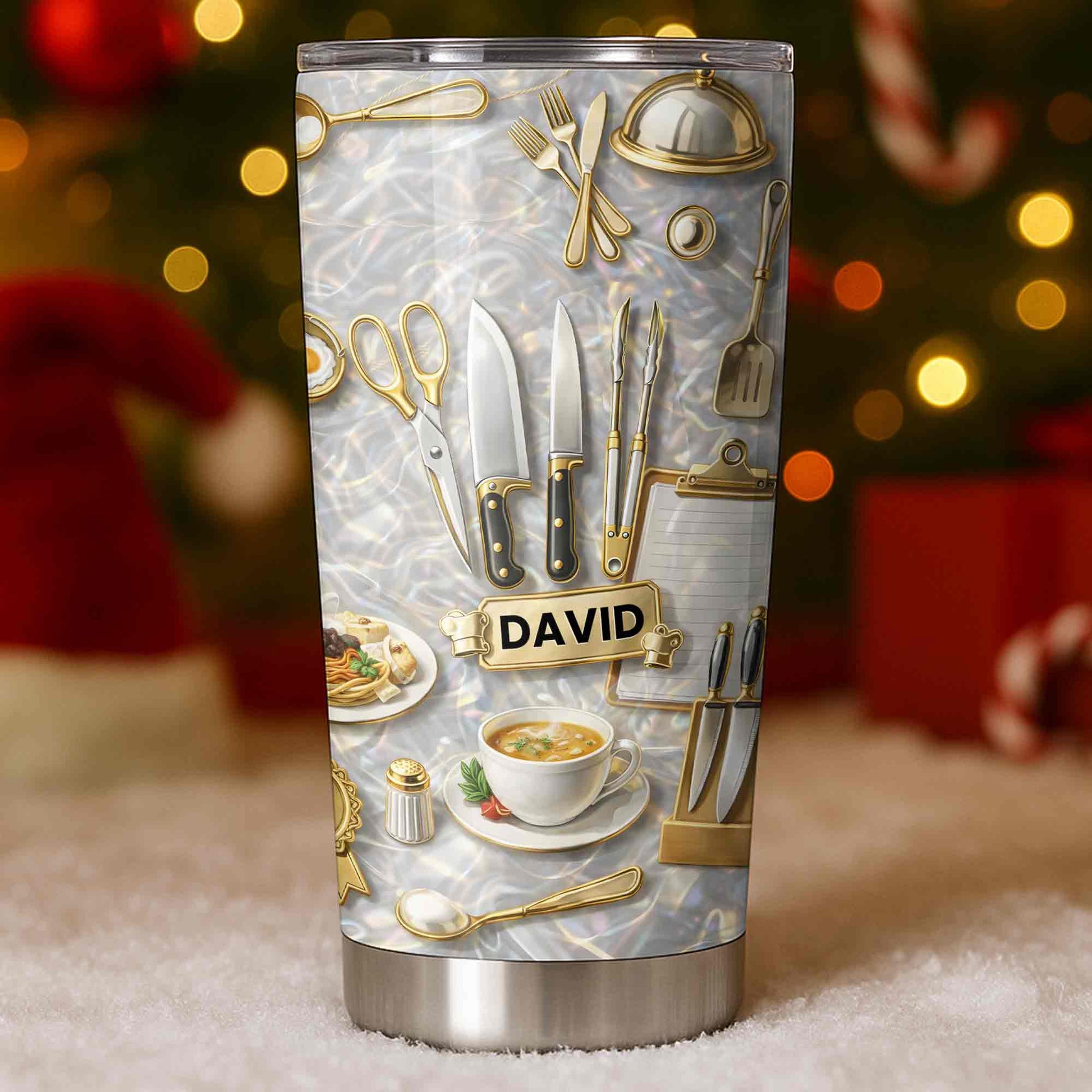 Master Of The Kitchen With Professional Chef Tools And Culinary Art - Personalized Custom Stainless Steel Tumbler 20oz 30oz - COOK039_TB