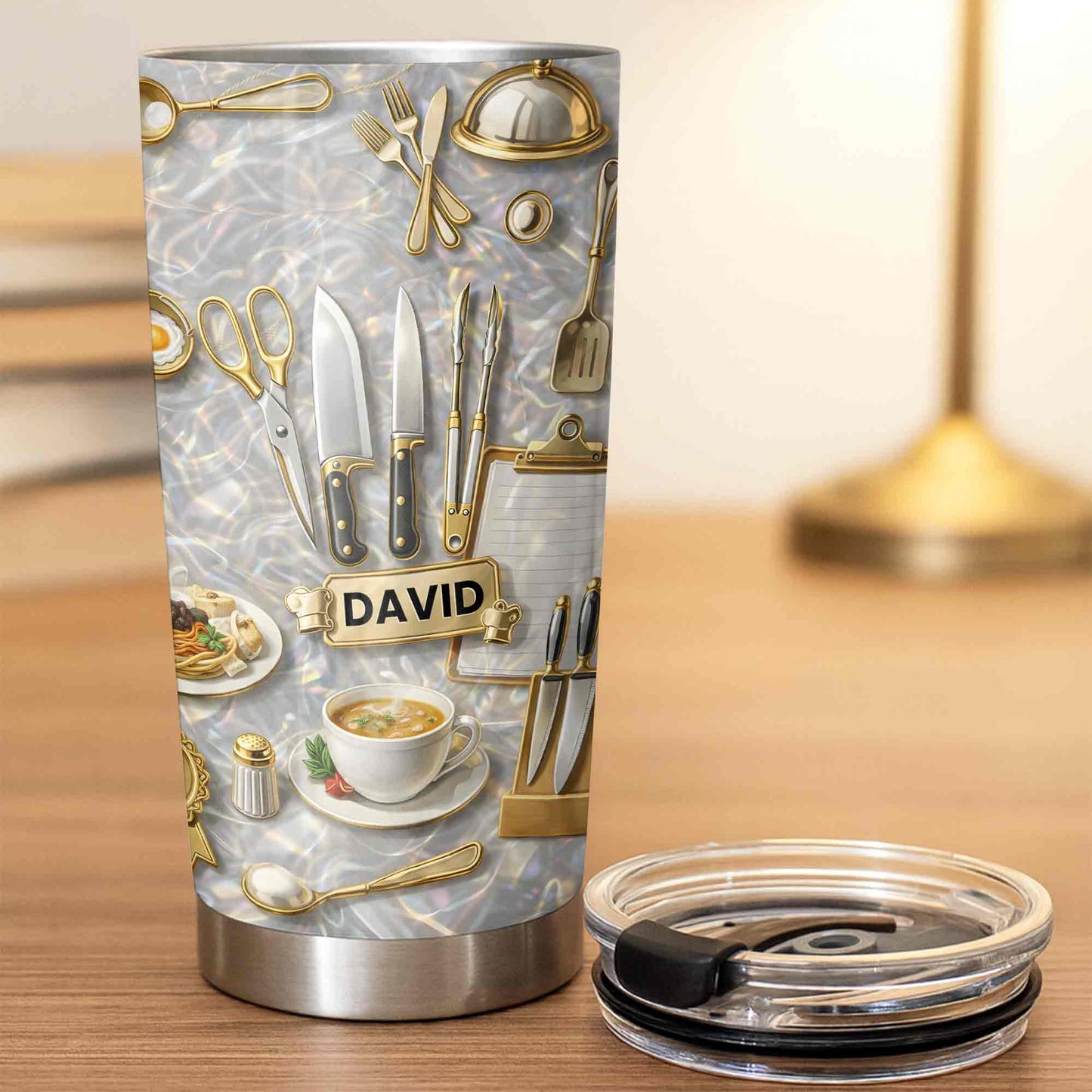 Master Of The Kitchen With Professional Chef Tools And Culinary Art - Personalized Custom Stainless Steel Tumbler 20oz 30oz - COOK039_TB