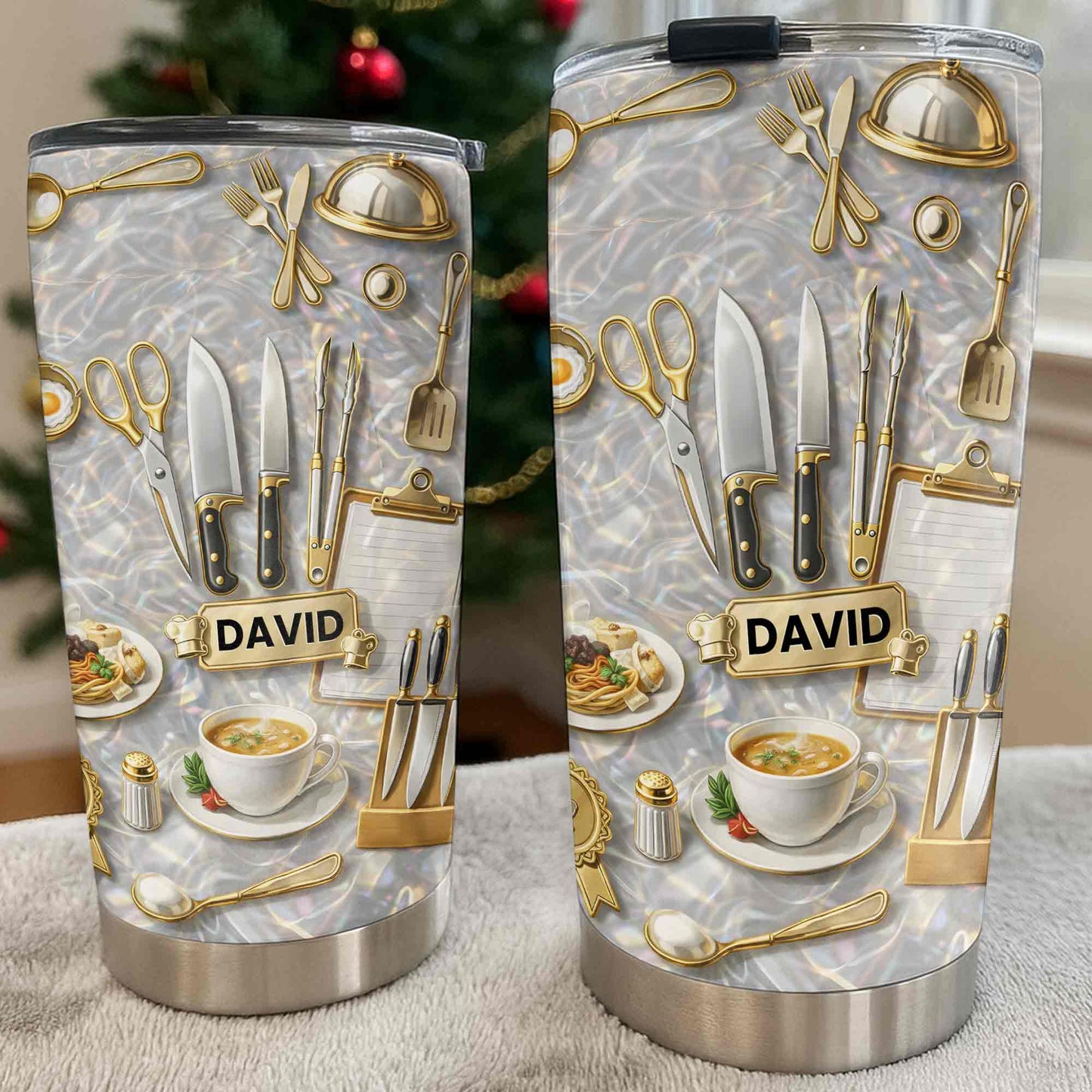 Master Of The Kitchen With Professional Chef Tools And Culinary Art - Personalized Custom Stainless Steel Tumbler 20oz 30oz - COOK039_TB