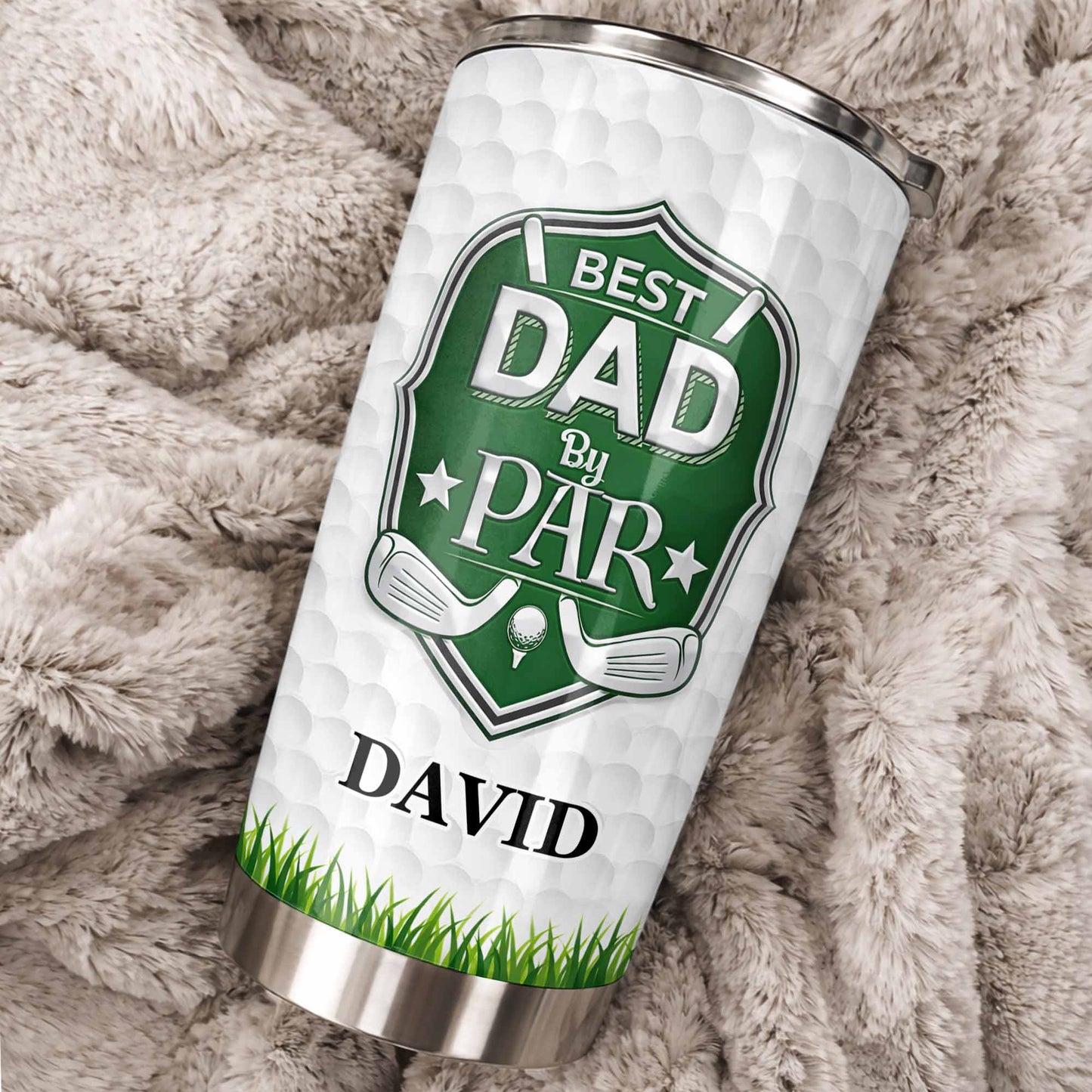 World's Okayest Golfer Best Dad By Par With Golf Ball And Clubs - Personalized Custom Stainless Steel Tumbler 20oz 30oz - DAD301_TB