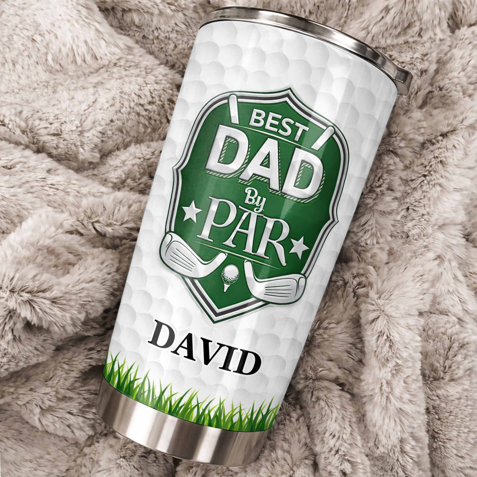 World's Okayest Golfer Best Dad By Par With Golf Ball And Clubs - Personalized Custom Stainless Steel Tumbler 20oz 30oz - DAD301_TB