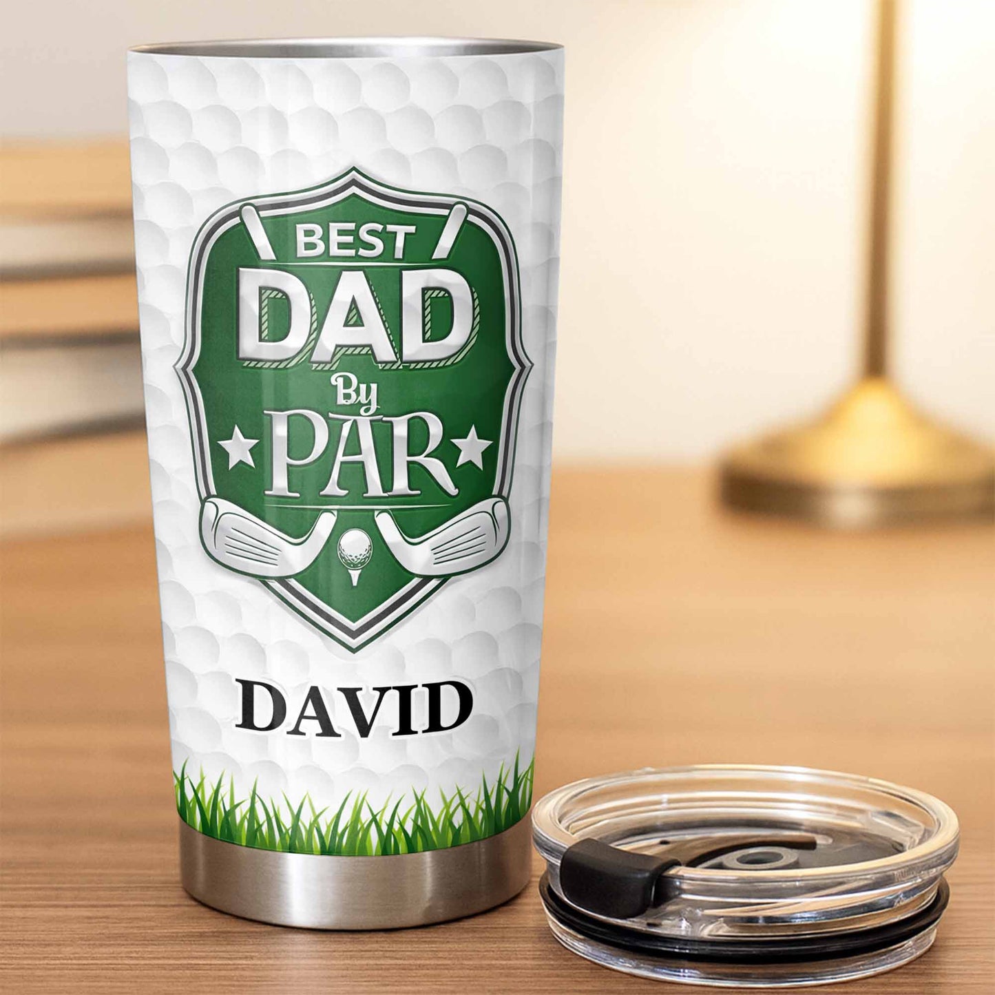 World's Okayest Golfer Best Dad By Par With Golf Ball And Clubs - Personalized Custom Stainless Steel Tumbler 20oz 30oz - DAD301_TB