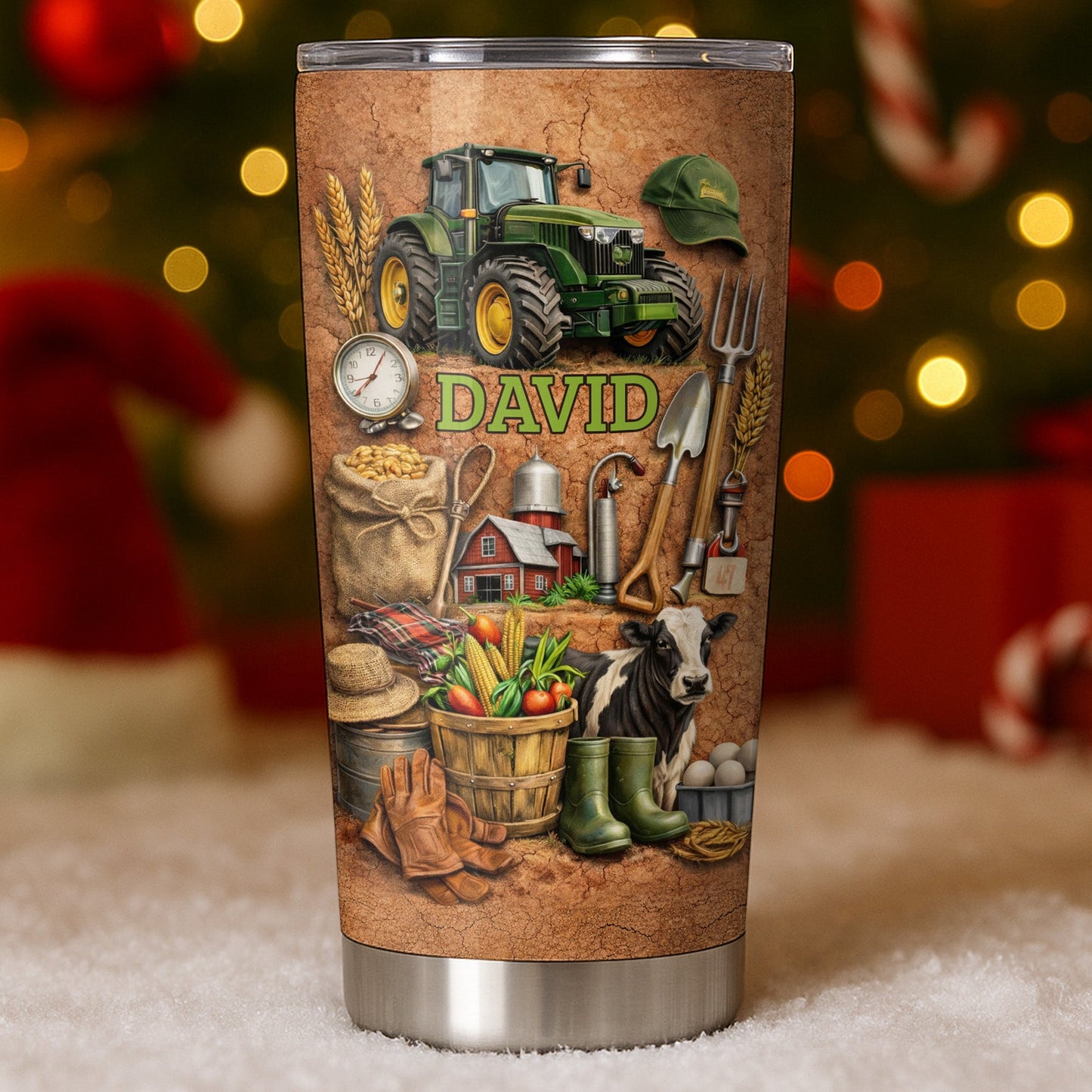Love For The Outdoors Tractor And Farm Design - Personalized Custom Stainless Steel Tumbler 20oz 30oz - FARM022_TB