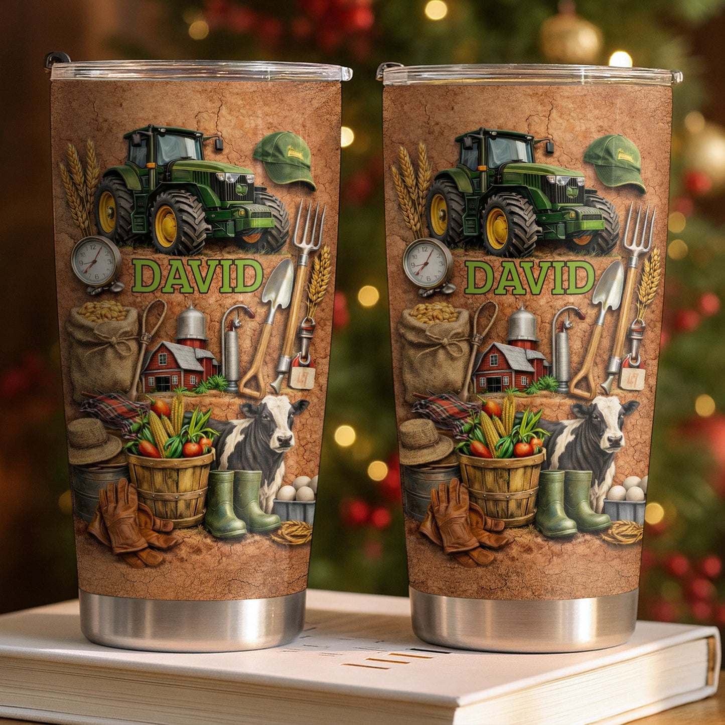 Love For The Outdoors Tractor And Farm Design - Personalized Custom Stainless Steel Tumbler 20oz 30oz - FARM022_TB
