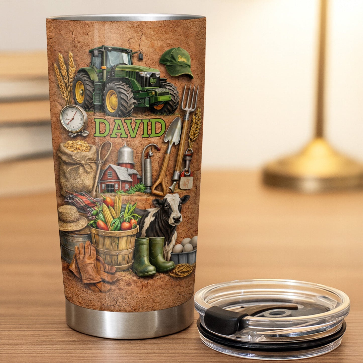 Love For The Outdoors Tractor And Farm Design - Personalized Custom Stainless Steel Tumbler 20oz 30oz - FARM022_TB