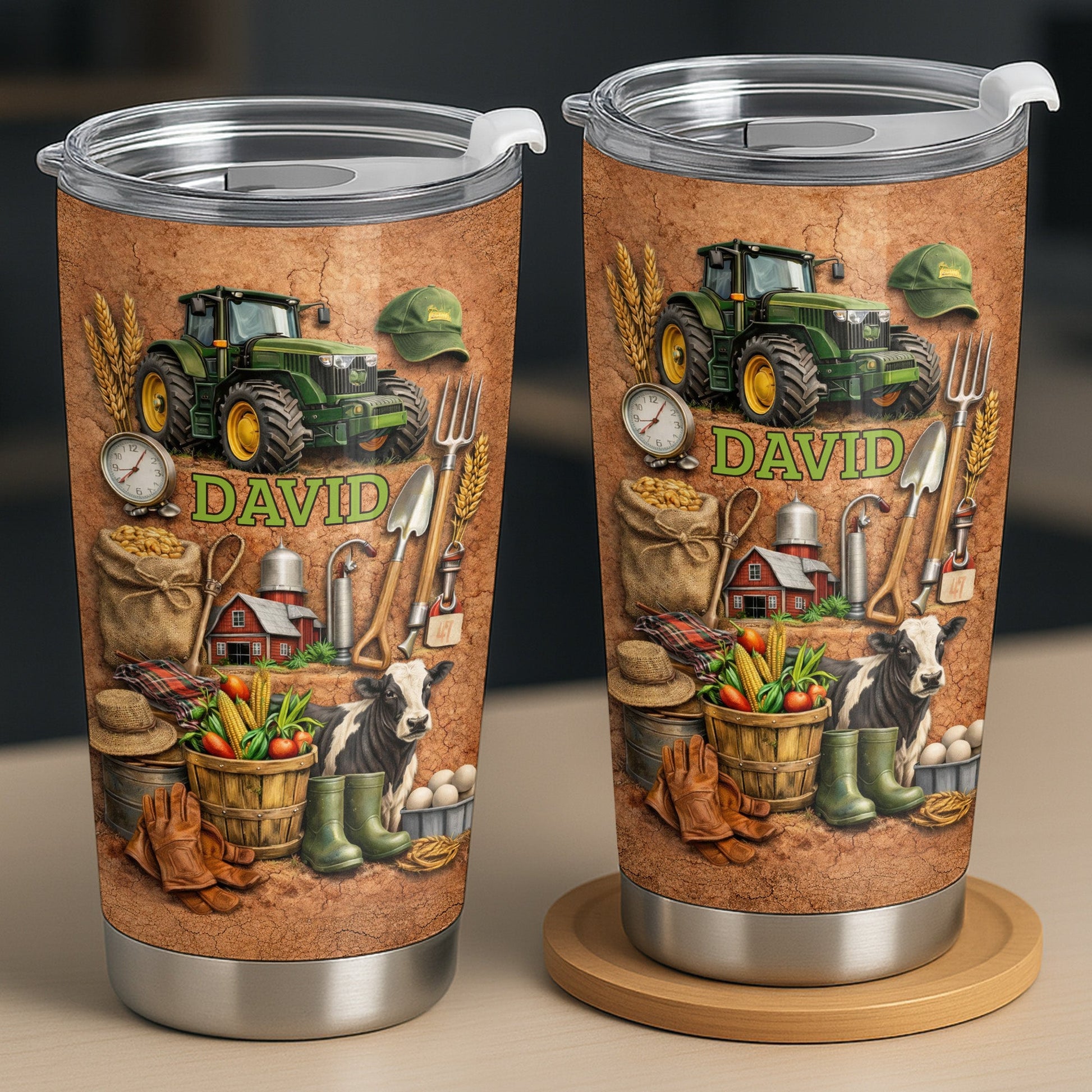 Love For The Outdoors Tractor And Farm Design - Personalized Custom Stainless Steel Tumbler 20oz 30oz - FARM022_TB