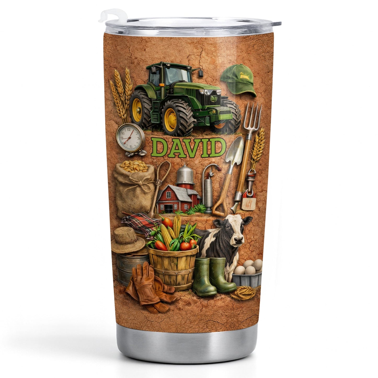Love For The Outdoors Tractor And Farm Design - Personalized Custom Stainless Steel Tumbler 20oz 30oz - FARM022_TB