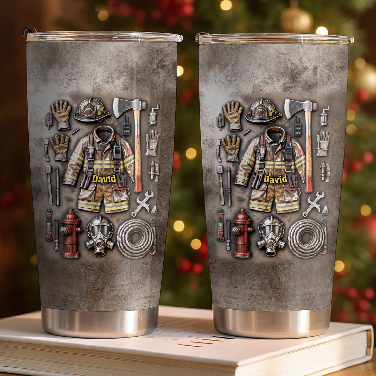 To My Hero, Thank You, Firefighter Gear Design - Personalized Custom Stainless Steel Tumbler 20oz 30oz - FIF047_TB