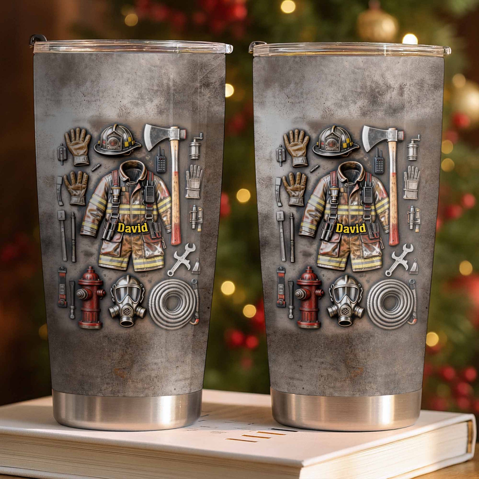 To My Hero, Thank You, Firefighter Gear Design - Personalized Custom Stainless Steel Tumbler 20oz 30oz - FIF047_TB