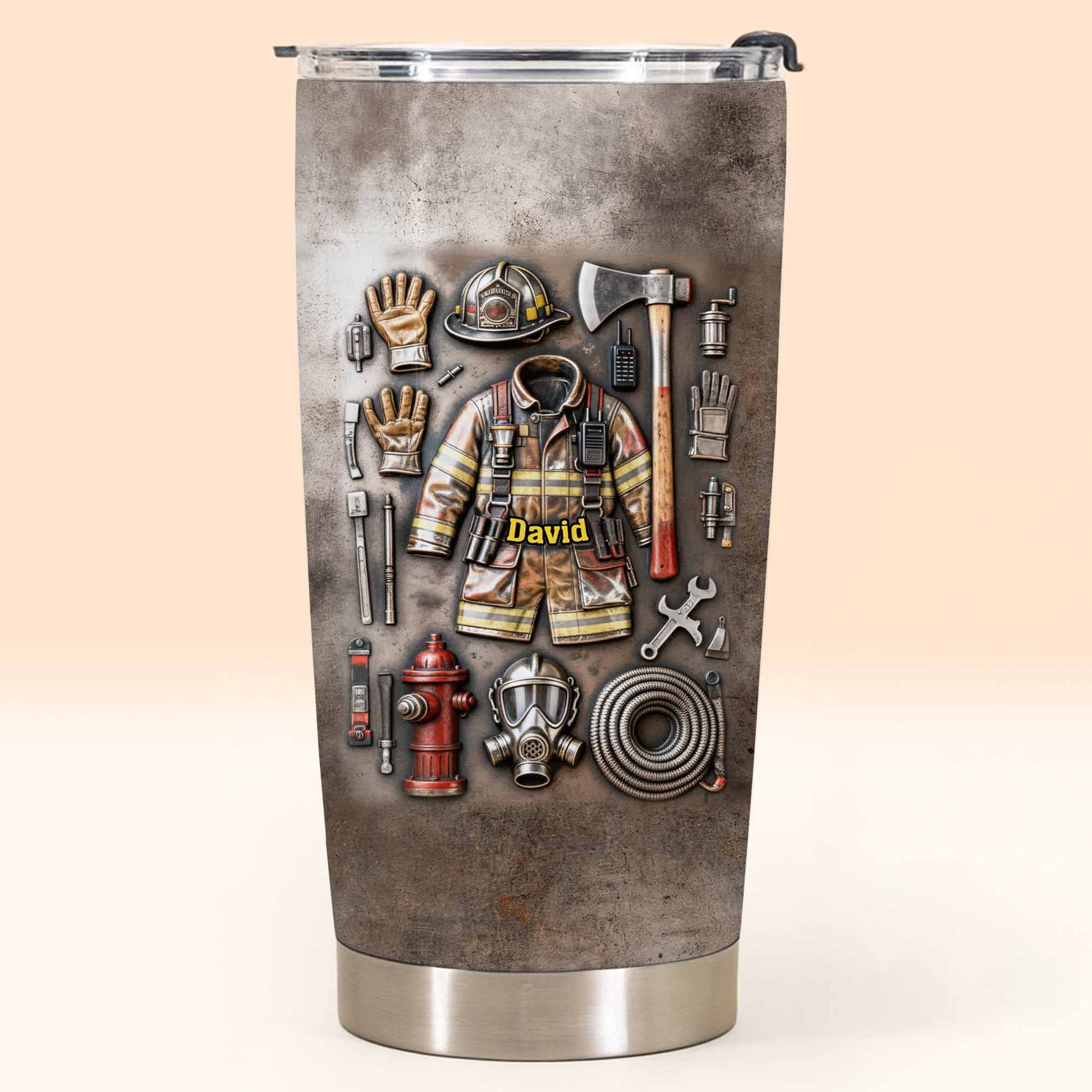 To My Hero, Thank You, Firefighter Gear Design - Personalized Custom Stainless Steel Tumbler 20oz 30oz - FIF047_TB