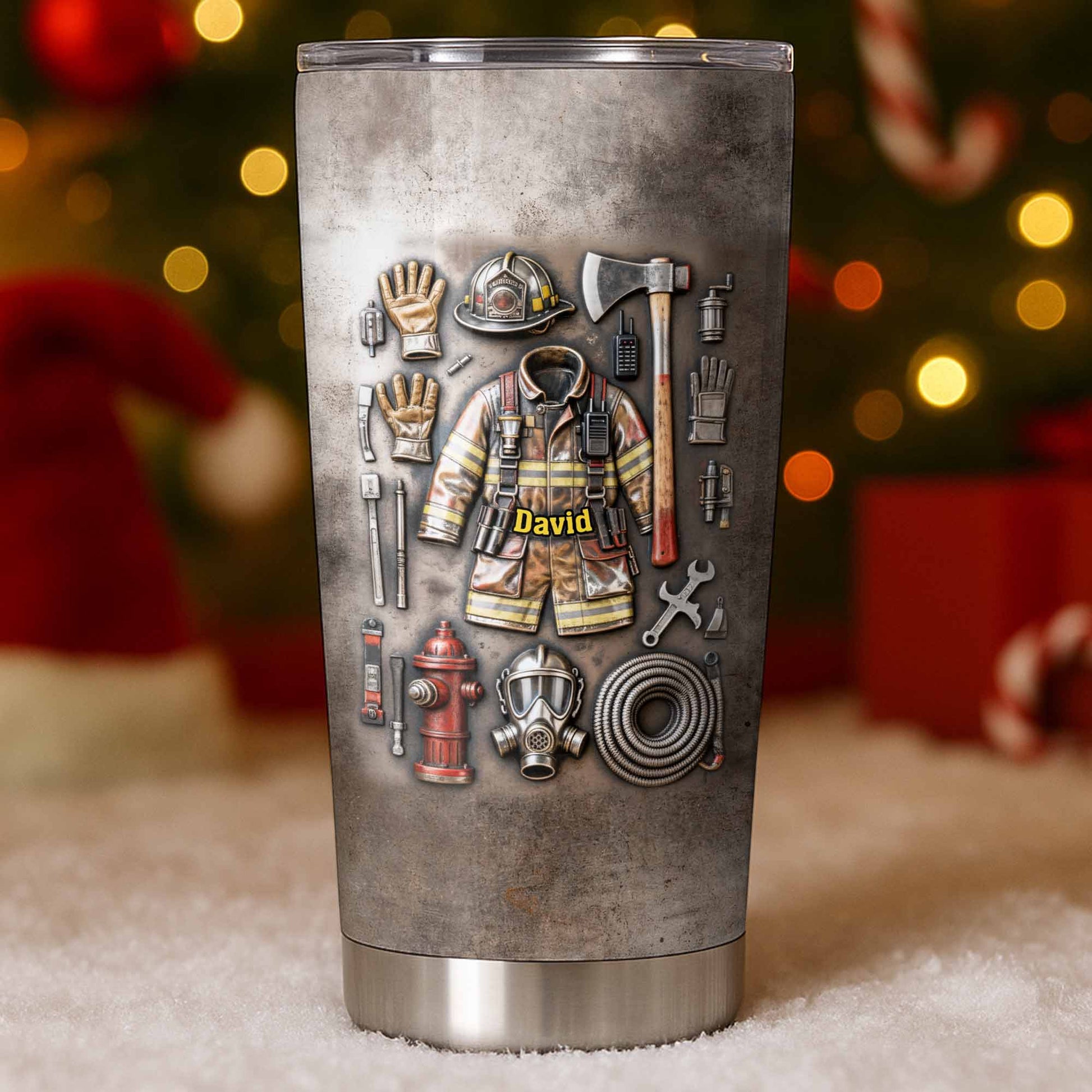 To My Hero, Thank You, Firefighter Gear Design - Personalized Custom Stainless Steel Tumbler 20oz 30oz - FIF047_TB