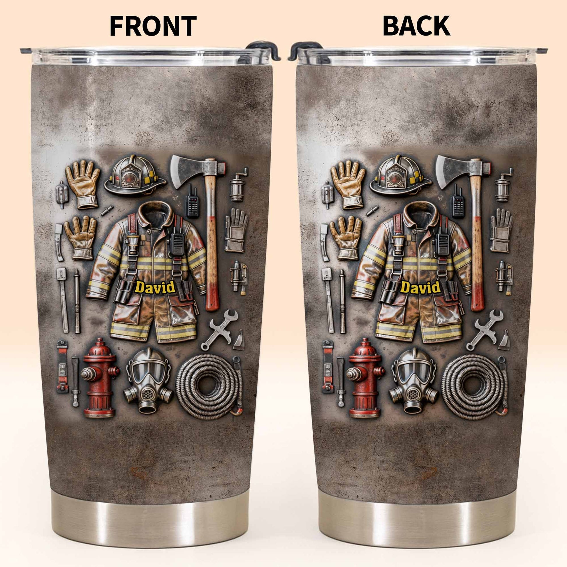 To My Hero, Thank You, Firefighter Gear Design - Personalized Custom Stainless Steel Tumbler 20oz 30oz - FIF047_TB