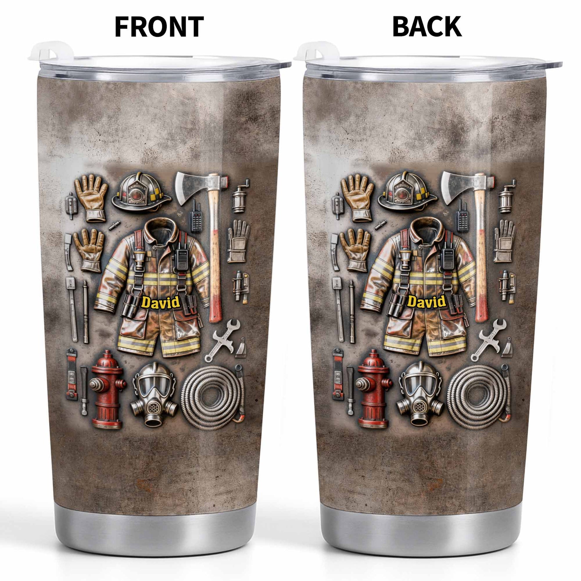 To My Hero, Thank You, Firefighter Gear Design - Personalized Custom Stainless Steel Tumbler 20oz 30oz - FIF047_TB