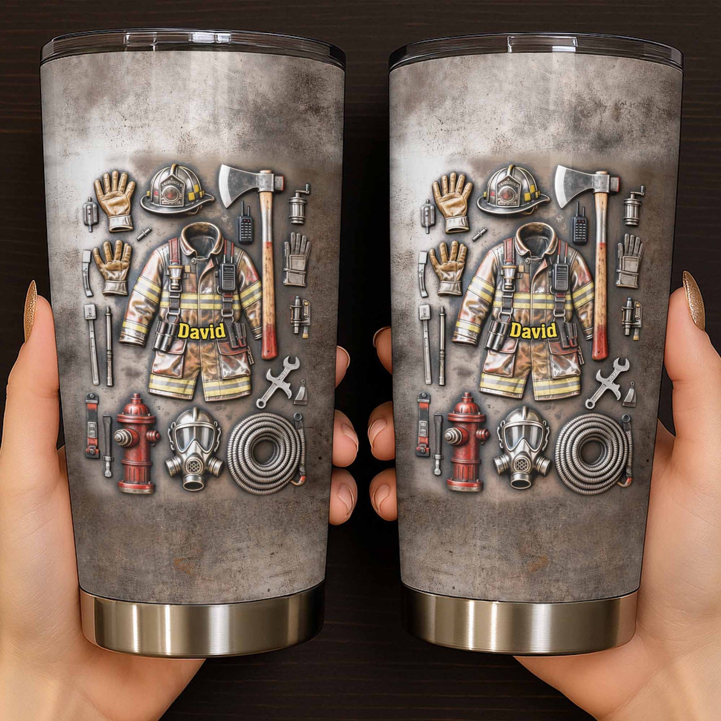 To My Hero, Thank You, Firefighter Gear Design - Personalized Custom Stainless Steel Tumbler 20oz 30oz - FIF047_TB