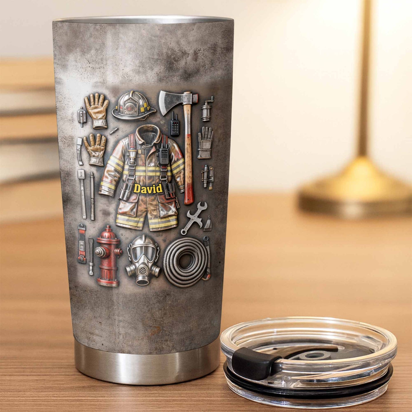To My Hero, Thank You, Firefighter Gear Design - Personalized Custom Stainless Steel Tumbler 20oz 30oz - FIF047_TB