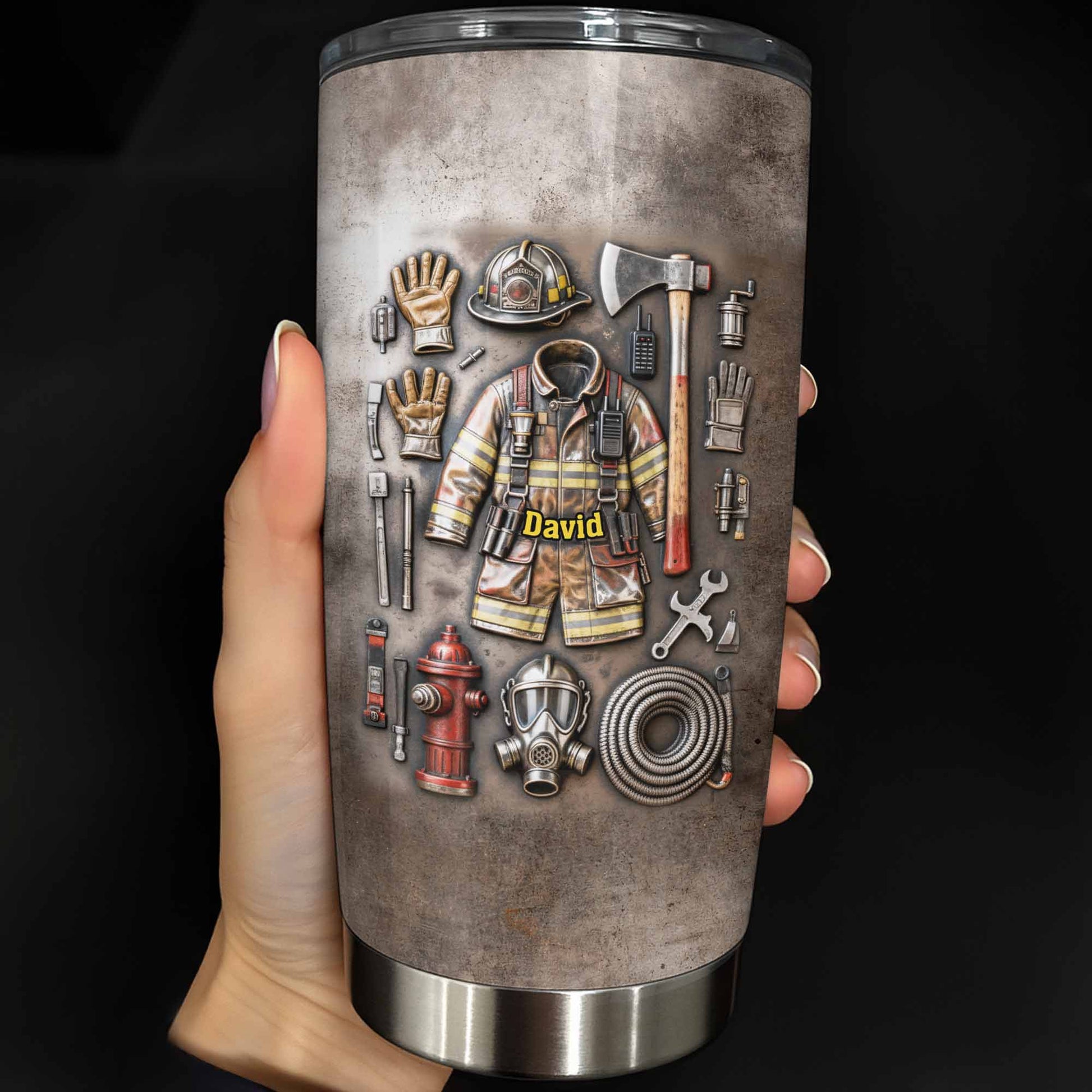 To My Hero, Thank You, Firefighter Gear Design - Personalized Custom Stainless Steel Tumbler 20oz 30oz - FIF047_TB