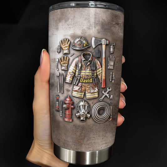 To My Hero, Thank You, Firefighter Gear Design - Personalized Custom Stainless Steel Tumbler 20oz 30oz - FIF047_TB