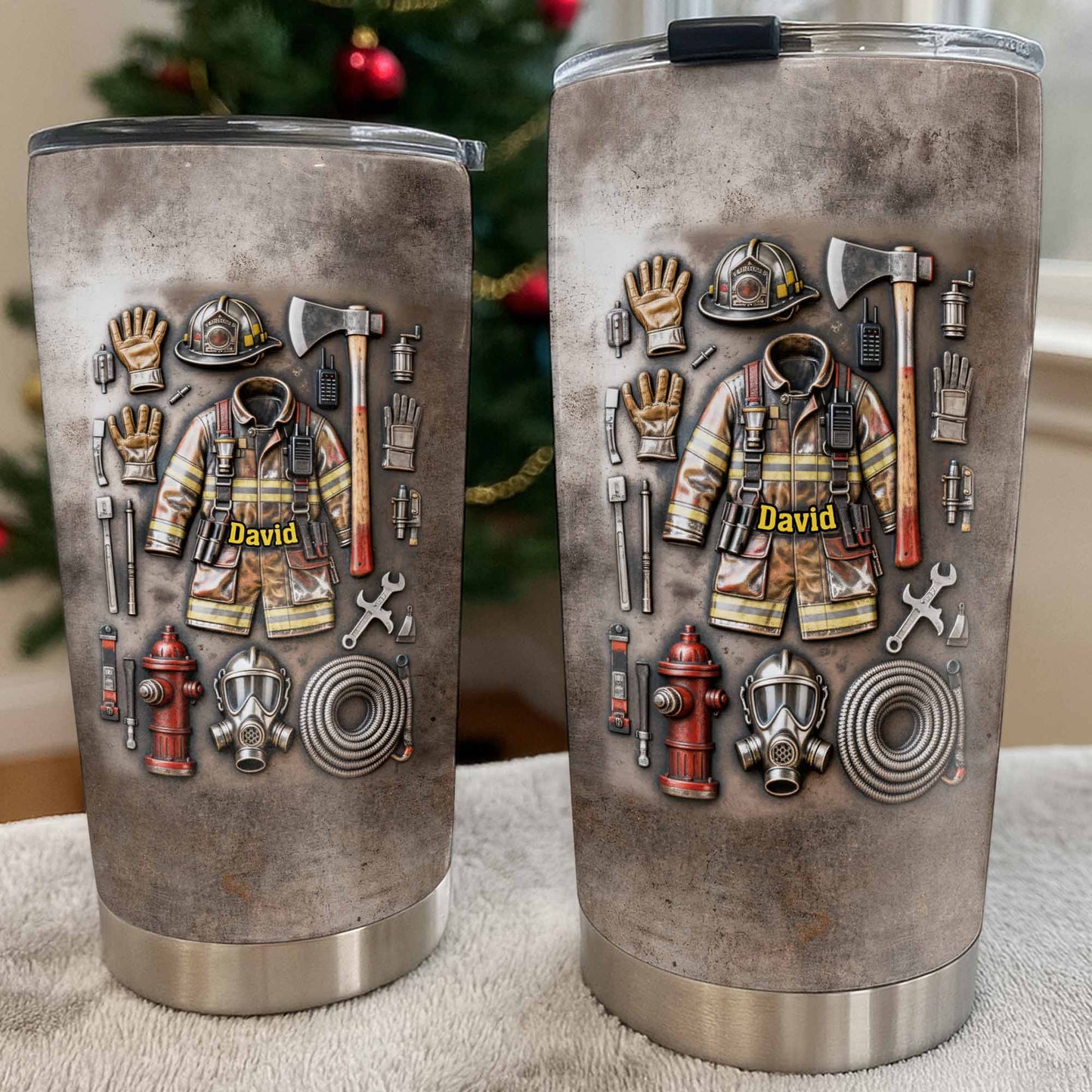 To My Hero, Thank You, Firefighter Gear Design - Personalized Custom Stainless Steel Tumbler 20oz 30oz - FIF047_TB
