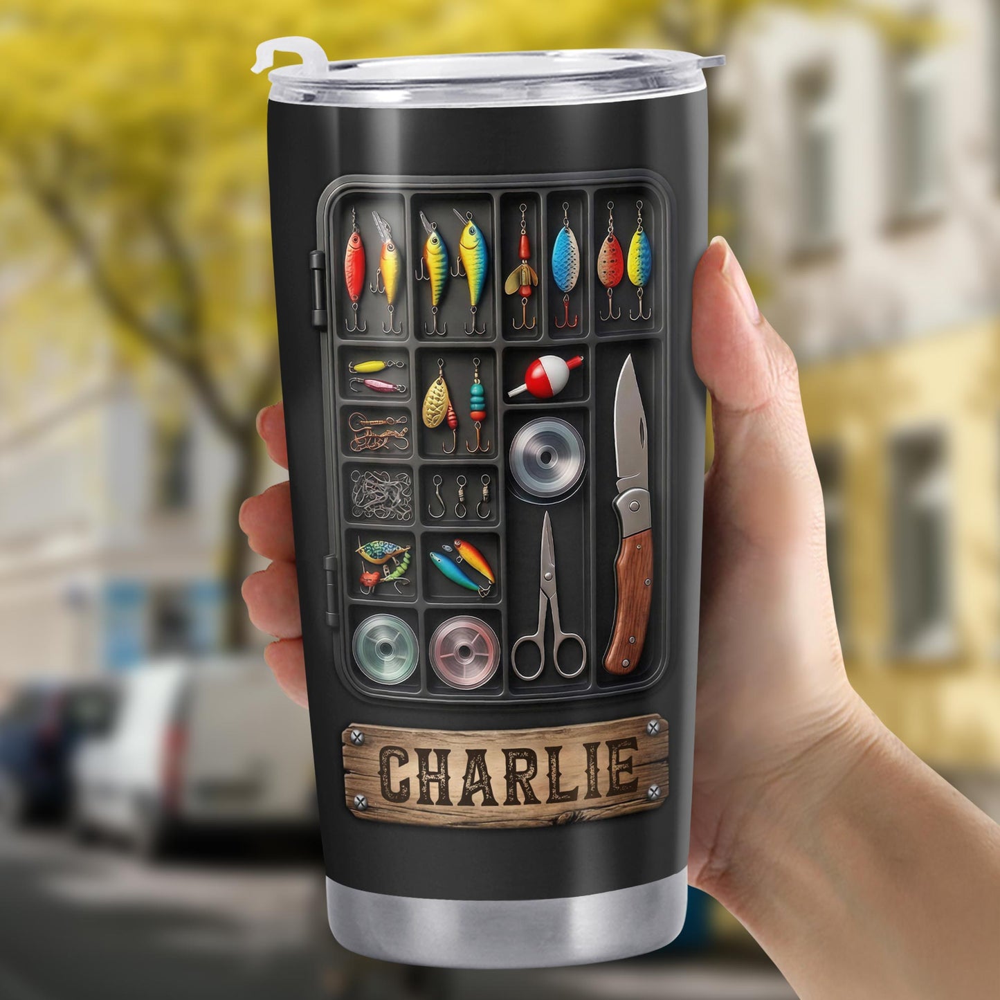 Hooked On Fishing Adventure With 3D Tackle Box And Lures - Personalized Custom Stainless Steel Tumbler 20oz 30oz - FISH039_TB