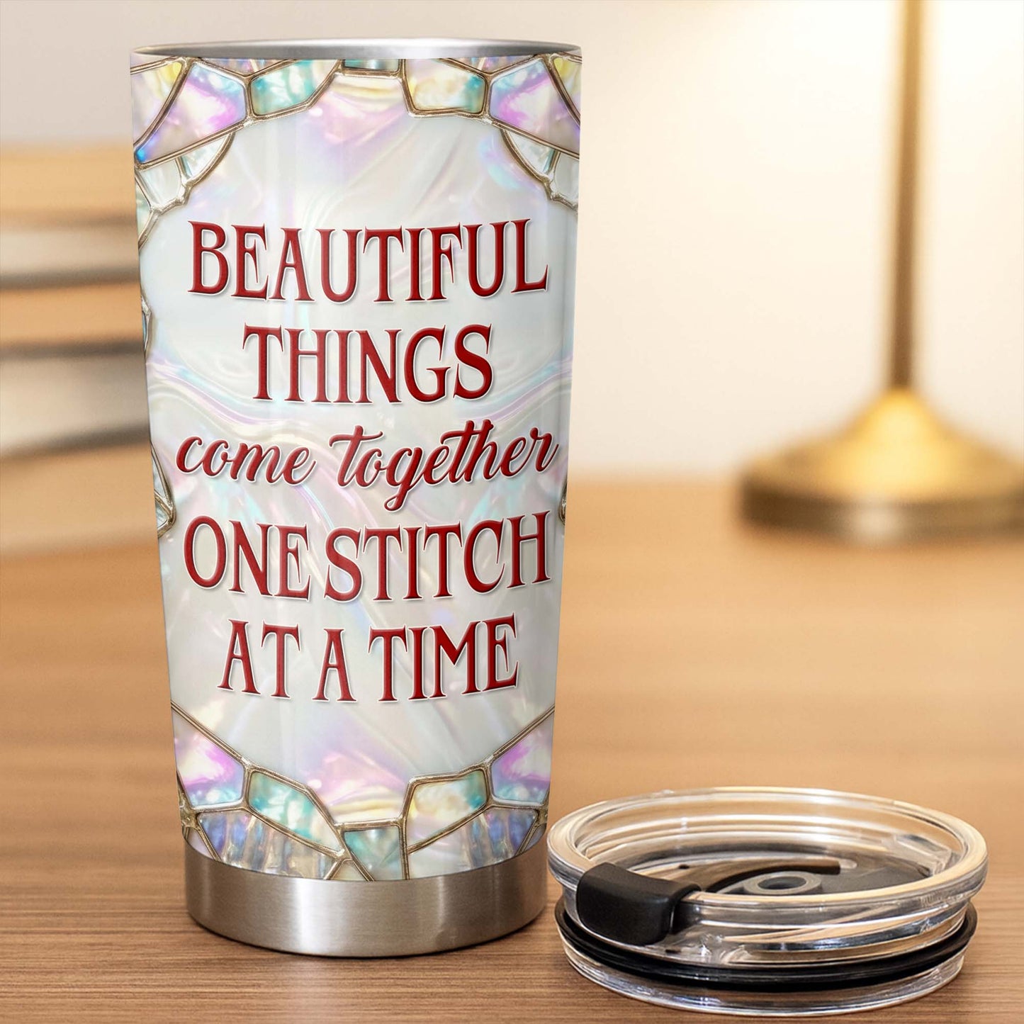Beautiful Things Come Together One Stitch At A Time - Personalized Custom Stainless Steel Tumbler 20oz 30oz - HAND004_TB