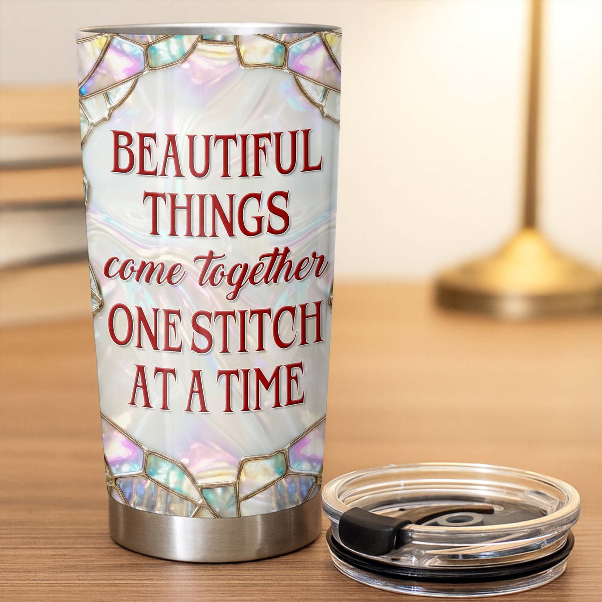 Beautiful Things Come Together One Stitch At A Time - Personalized Custom Stainless Steel Tumbler 20oz 30oz - HAND004_TB