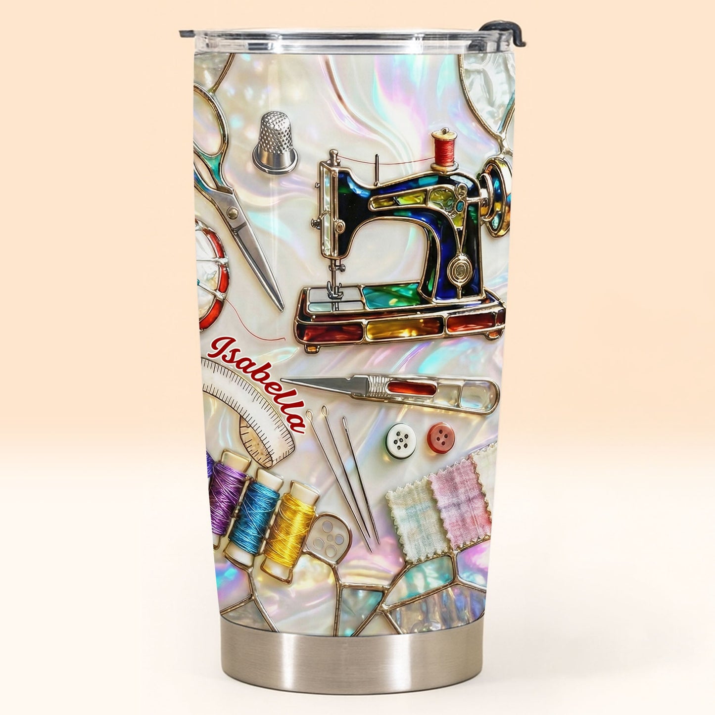 Go Away I'm Sewing With Sewing Machine And Crafts - Personalized Custom Stainless Steel Tumbler 20oz 30oz - HAND012_TB