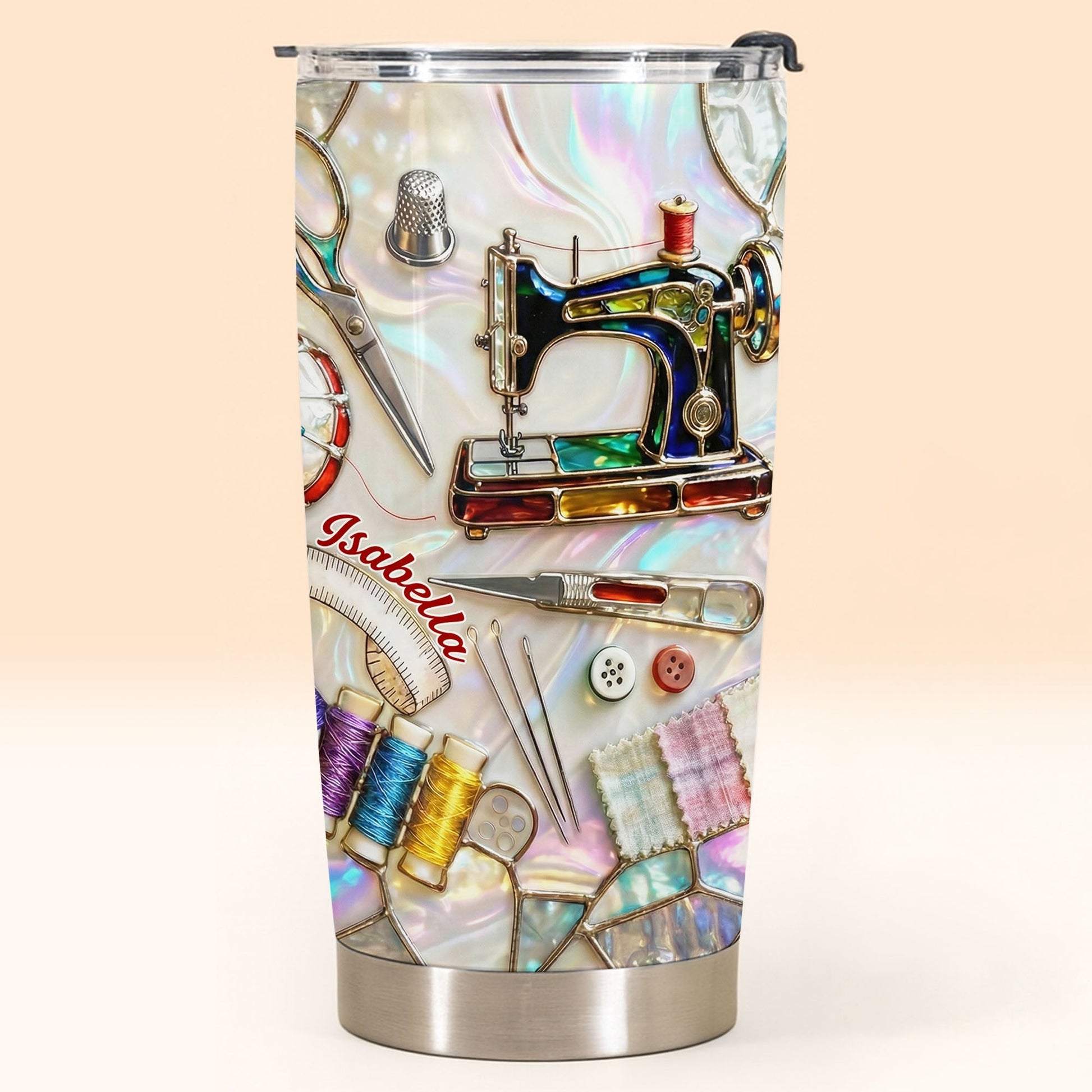 Go Away I'm Sewing With Sewing Machine And Crafts - Personalized Custom Stainless Steel Tumbler 20oz 30oz - HAND012_TB