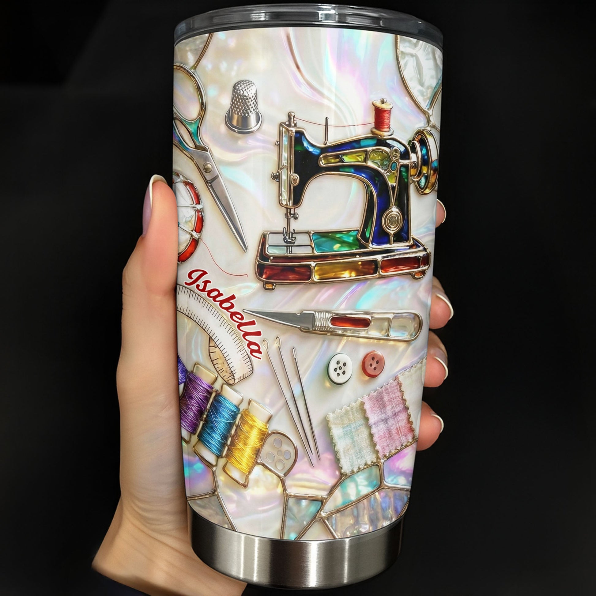 Go Away I'm Sewing With Sewing Machine And Crafts - Personalized Custom Stainless Steel Tumbler 20oz 30oz - HAND012_TB