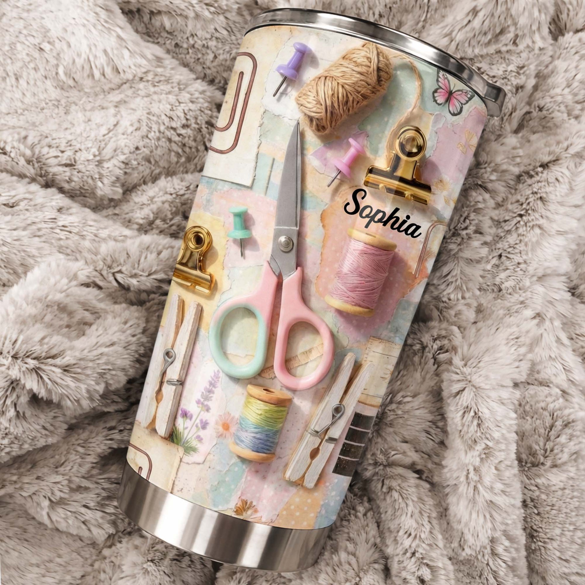 Creative Soul Passion For Crafting And Sewing With Scissors And Thread - Personalized Custom Stainless Steel Tumbler 20oz 30oz - HAND019_TB