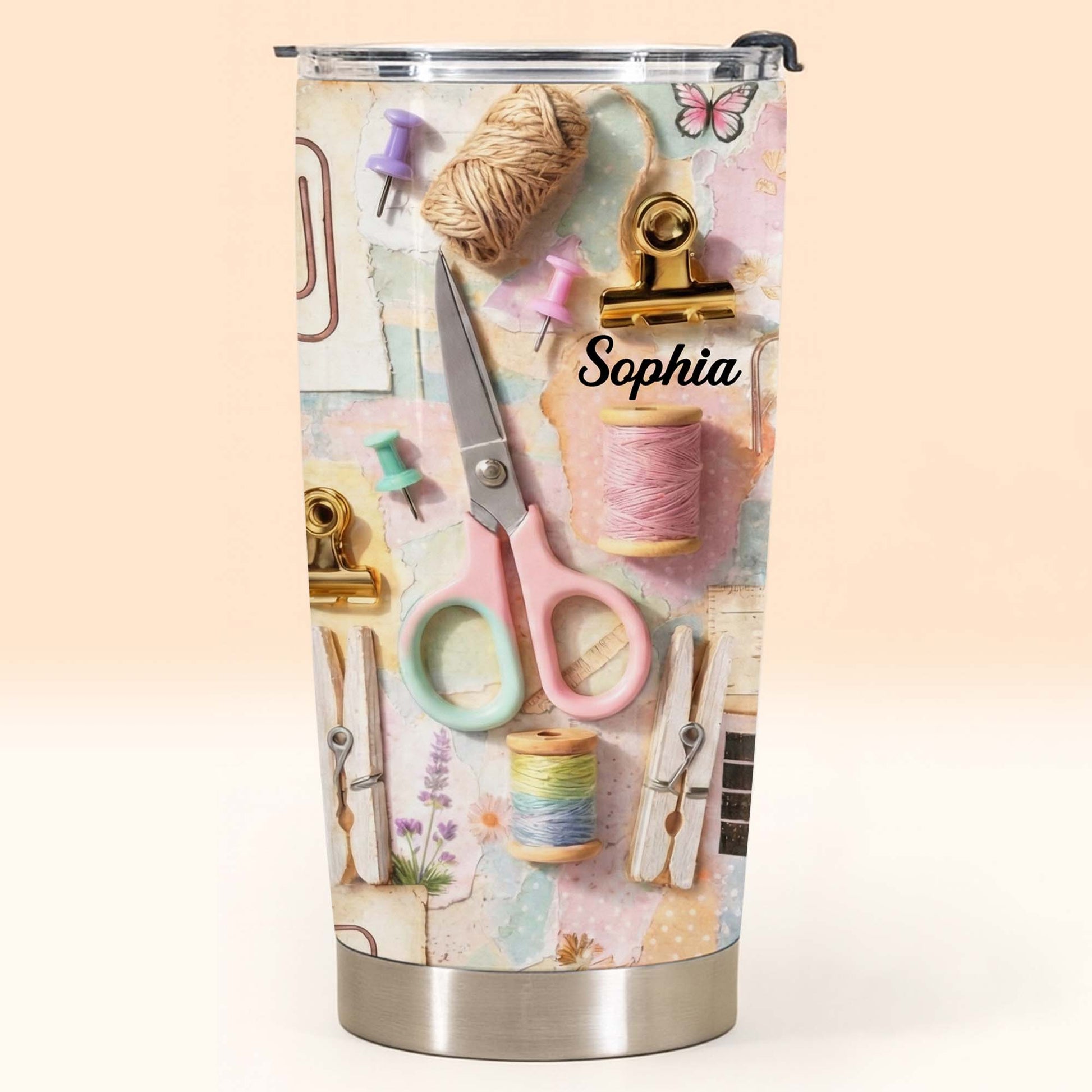 Creative Soul Passion For Crafting And Sewing With Scissors And Thread - Personalized Custom Stainless Steel Tumbler 20oz 30oz - HAND019_TB