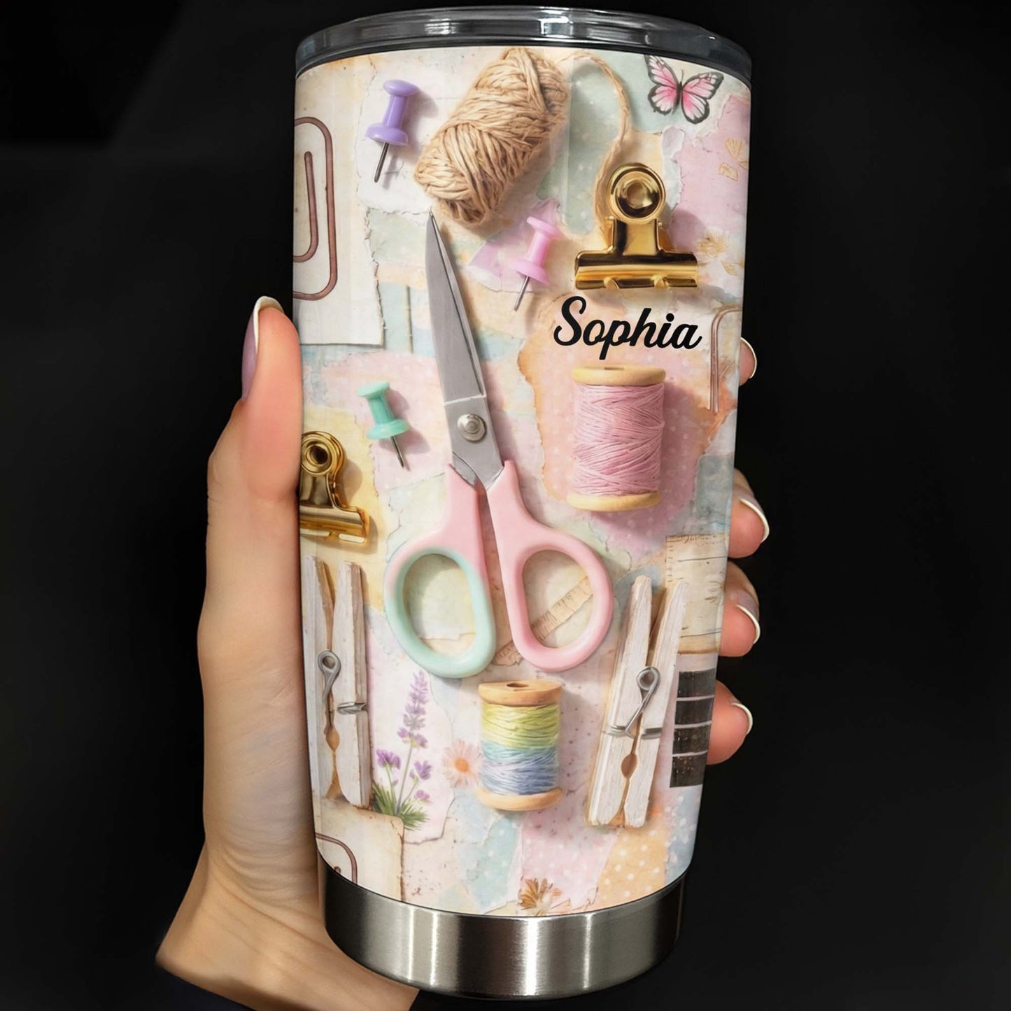 Creative Soul Passion For Crafting And Sewing With Scissors And Thread - Personalized Custom Stainless Steel Tumbler 20oz 30oz - HAND019_TB