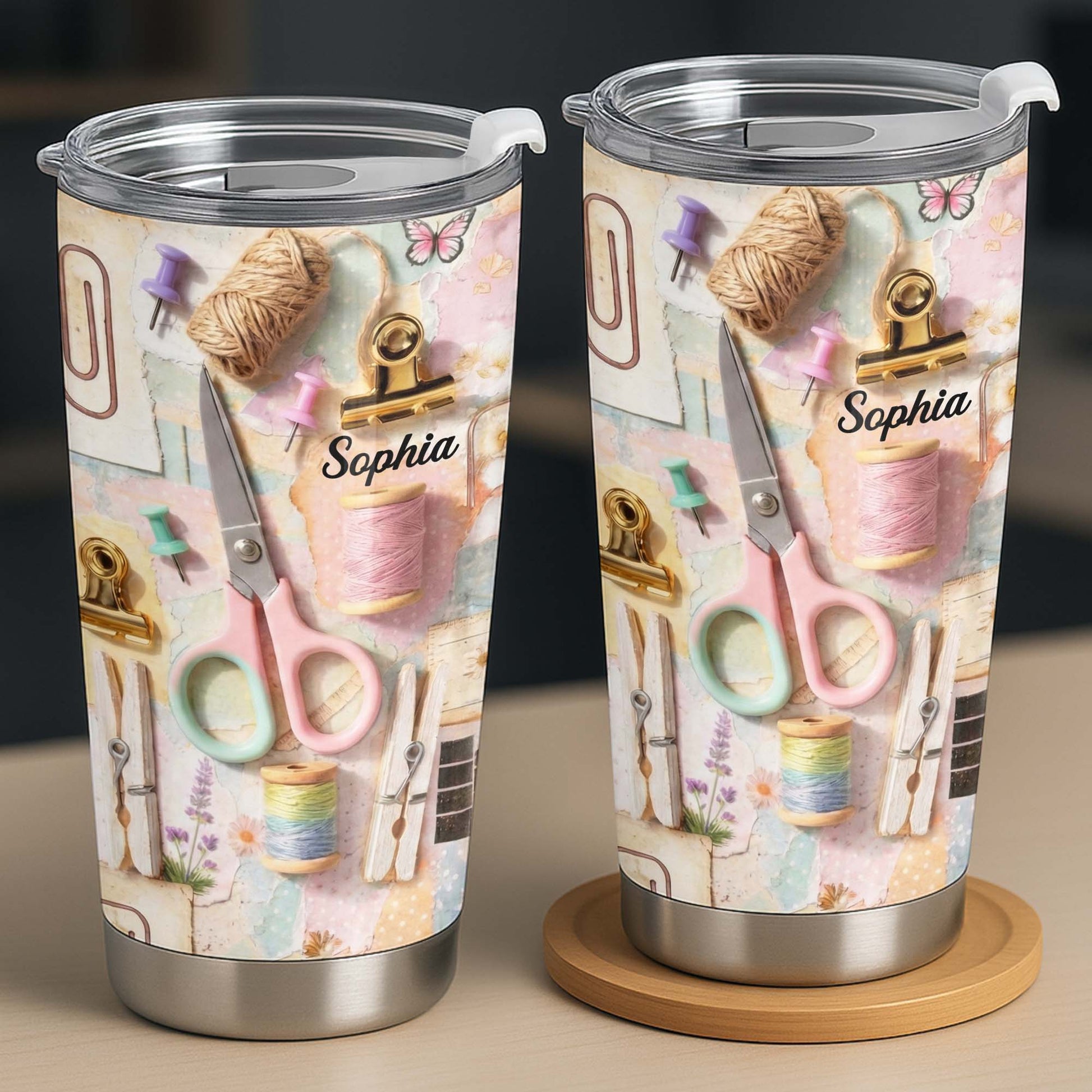Creative Soul Passion For Crafting And Sewing With Scissors And Thread - Personalized Custom Stainless Steel Tumbler 20oz 30oz - HAND019_TB