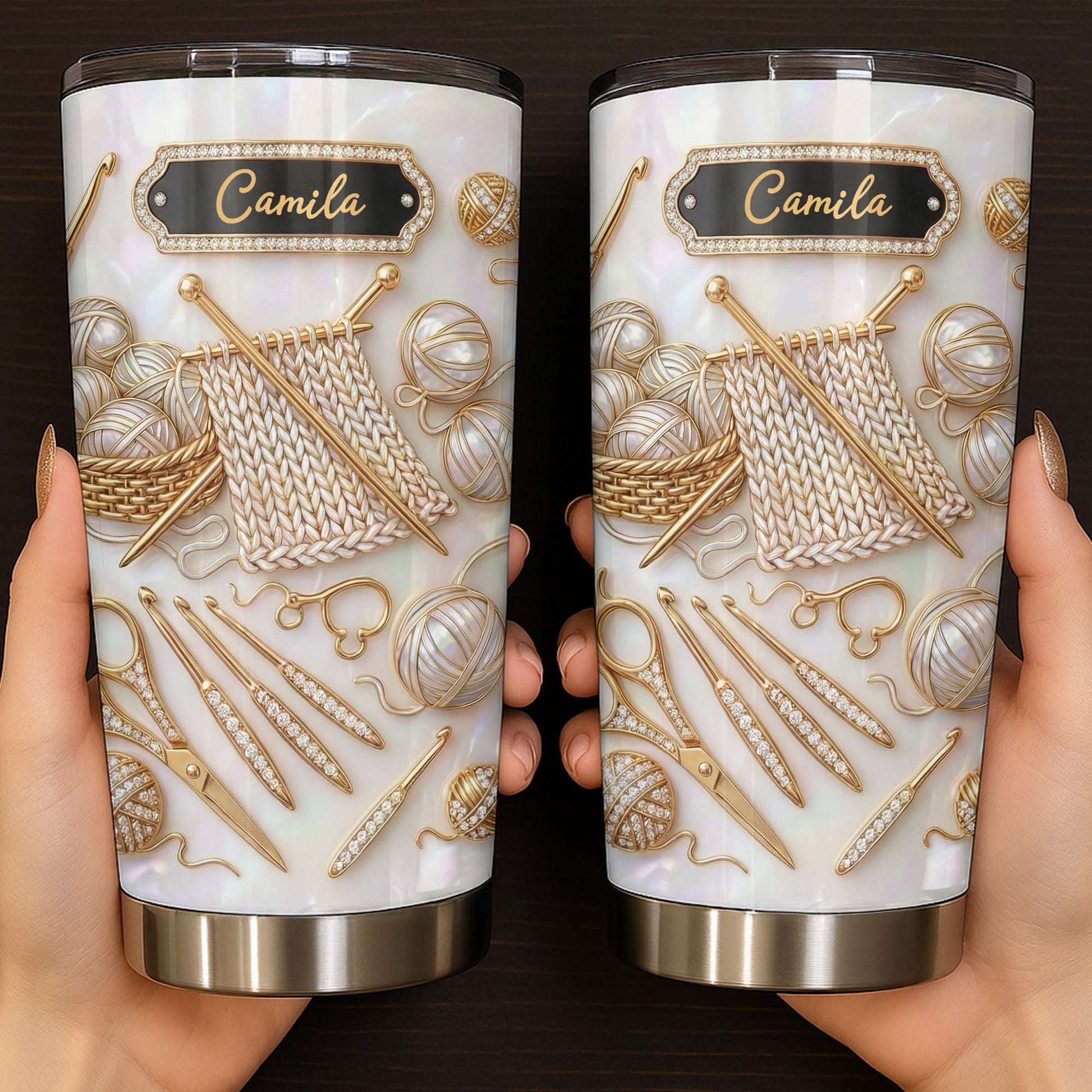 Knitting And Crochet A Hobby To Warm The Soul With Yarn Balls - Personalized Custom Stainless Steel Tumbler 20oz 30oz - HAND065_TB