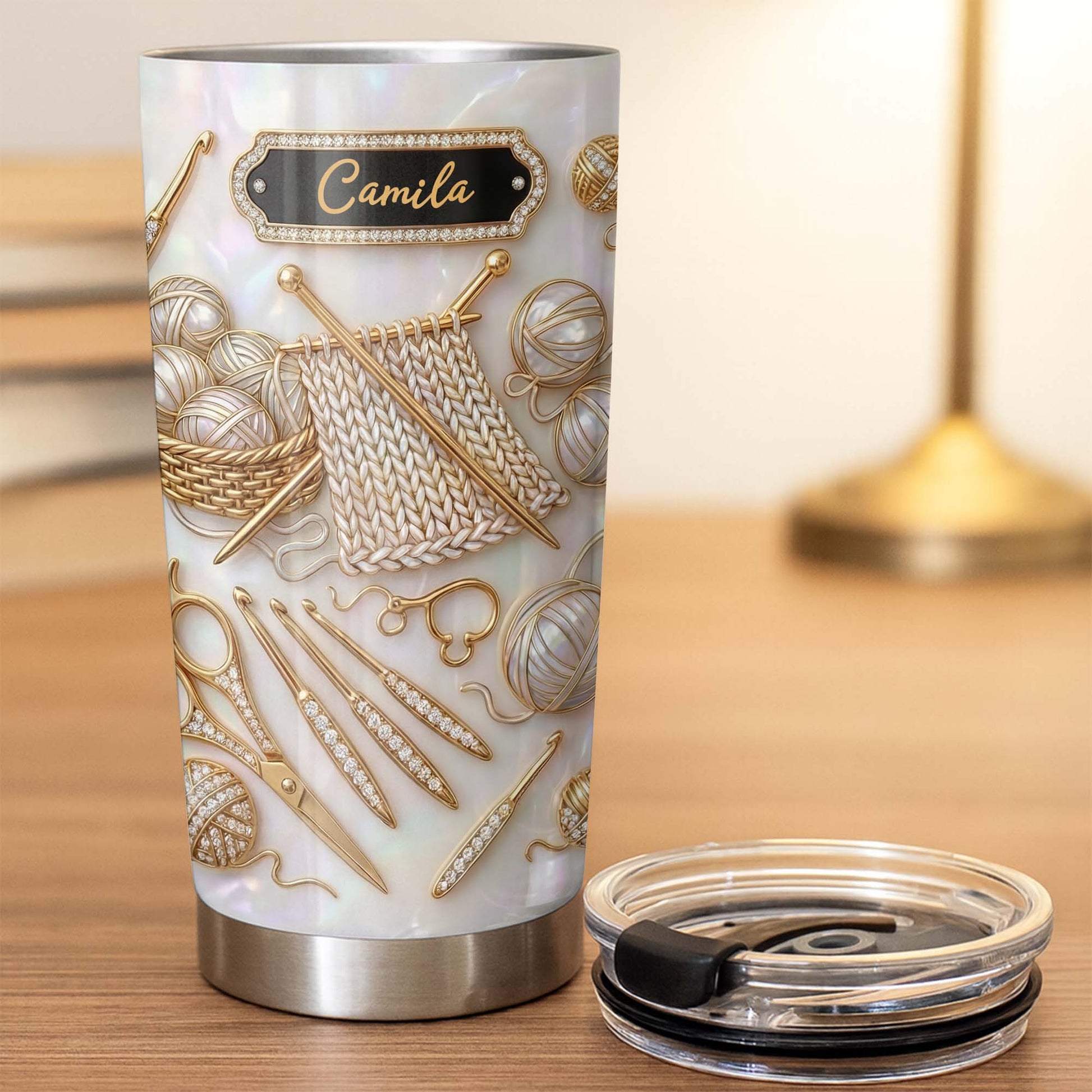 Knitting And Crochet A Hobby To Warm The Soul With Yarn Balls - Personalized Custom Stainless Steel Tumbler 20oz 30oz - HAND065_TB