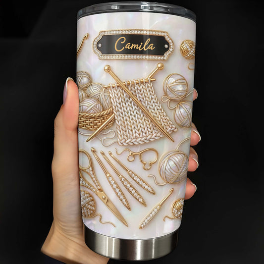 Knitting And Crochet A Hobby To Warm The Soul With Yarn Balls - Personalized Custom Stainless Steel Tumbler 20oz 30oz - HAND065_TB