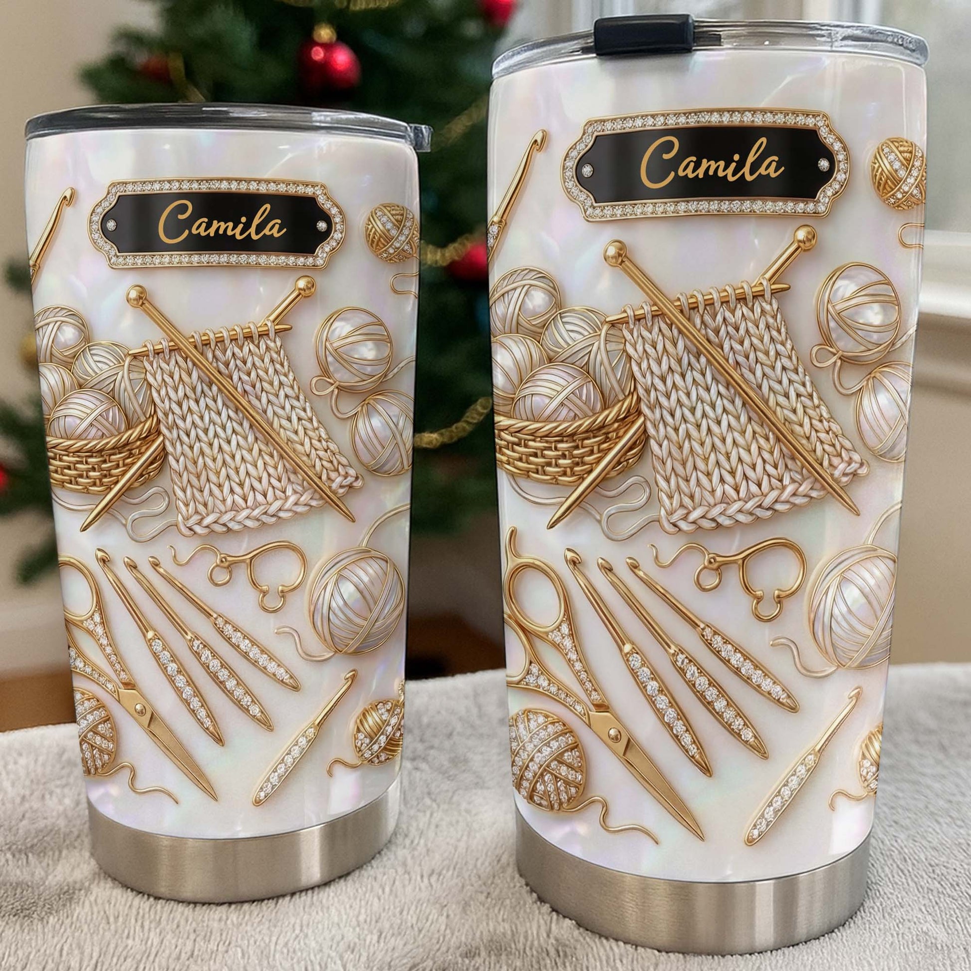 Knitting And Crochet A Hobby To Warm The Soul With Yarn Balls - Personalized Custom Stainless Steel Tumbler 20oz 30oz - HAND065_TB