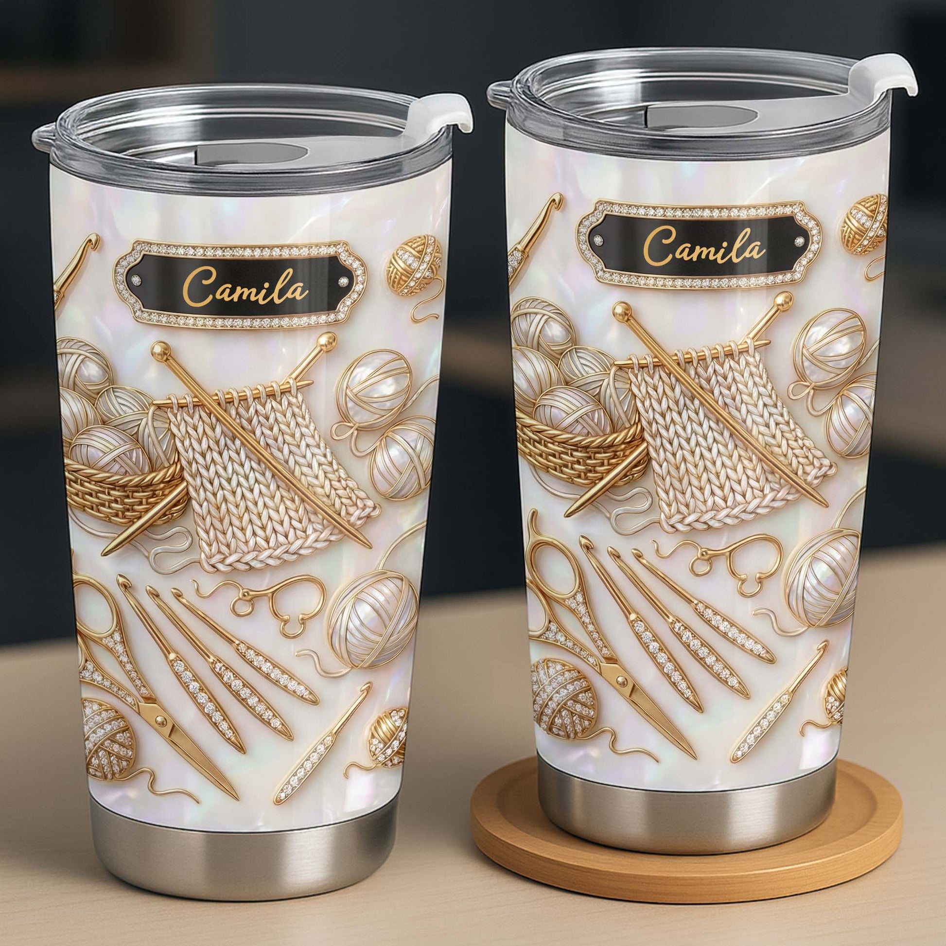 Knitting And Crochet A Hobby To Warm The Soul With Yarn Balls - Personalized Custom Stainless Steel Tumbler 20oz 30oz - HAND065_TB
