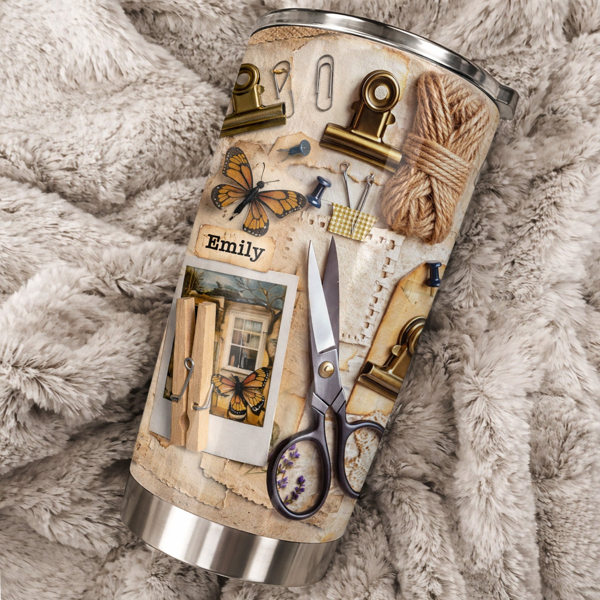 Cultivate Your Own Garden, Butterflies And Scissors - Personalized Custom Stainless Steel Tumbler 20oz 30oz - HOB047_TB