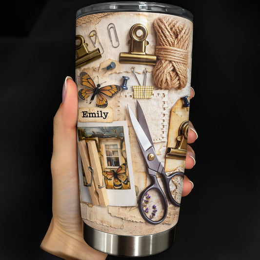 Cultivate Your Own Garden, Butterflies And Scissors - Personalized Custom Stainless Steel Tumbler 20oz 30oz - HOB047_TB