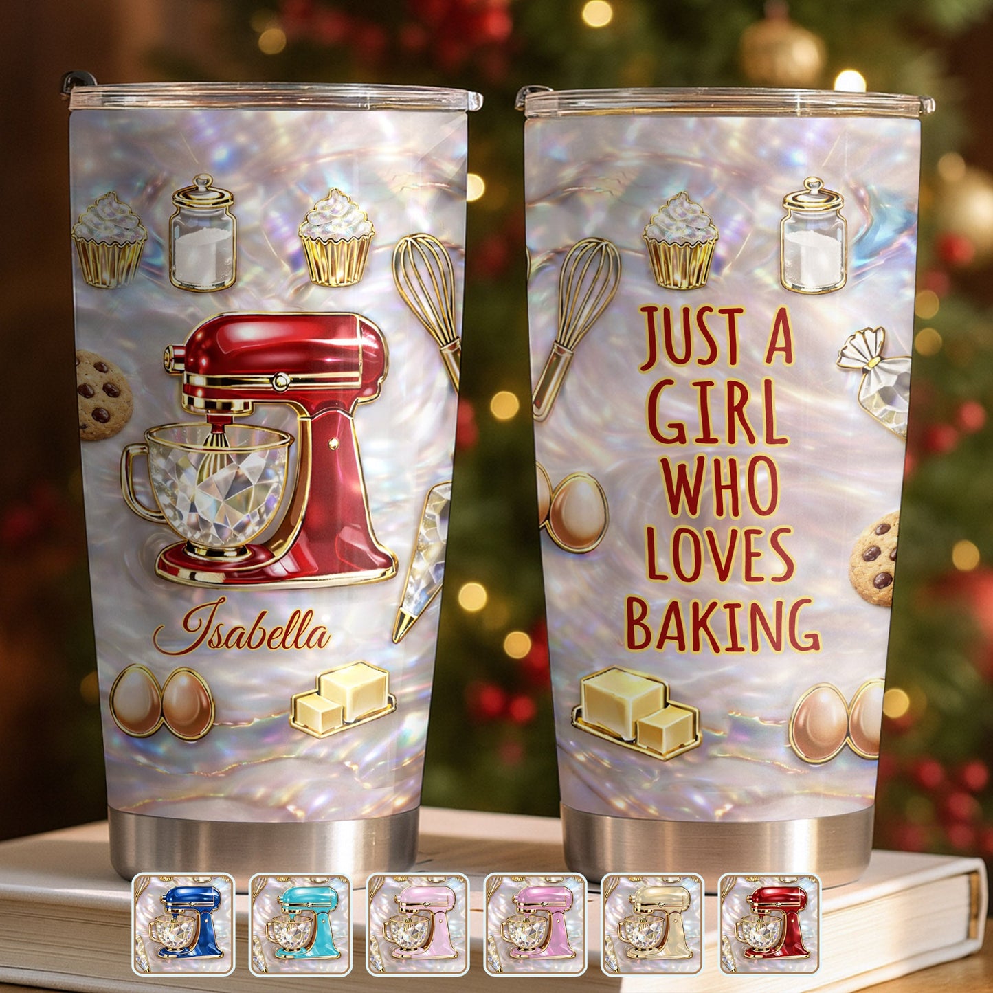 Just A Girl Who Loves Baking Stand Mixer Cupcakes And Cookies - Personalized Custom Stainless Steel Tumbler 20oz 30oz - HOB126_TB