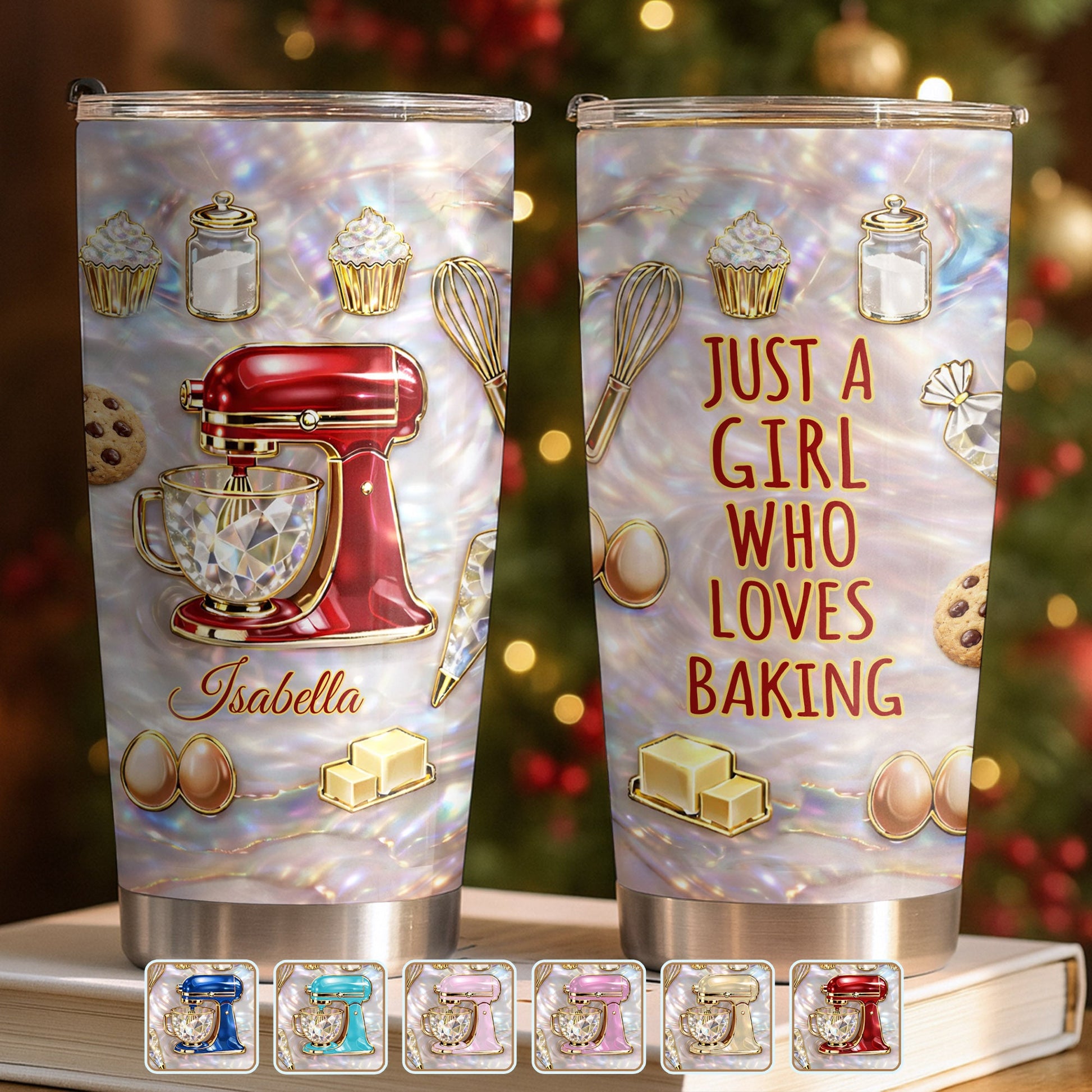 Just A Girl Who Loves Baking Stand Mixer Cupcakes And Cookies - Personalized Custom Stainless Steel Tumbler 20oz 30oz - HOB126_TB