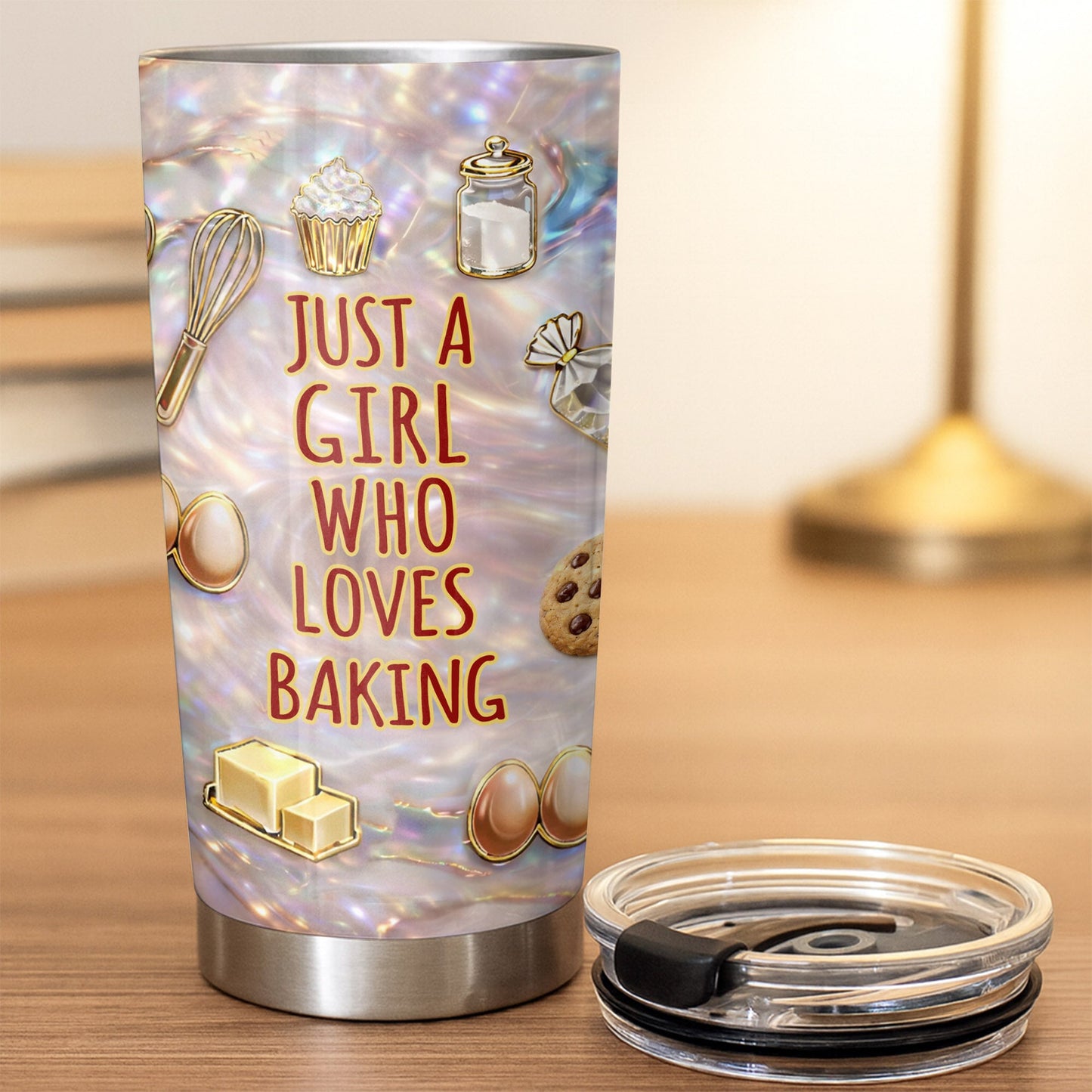Just A Girl Who Loves Baking Stand Mixer Cupcakes And Cookies - Personalized Custom Stainless Steel Tumbler 20oz 30oz - HOB126_TB